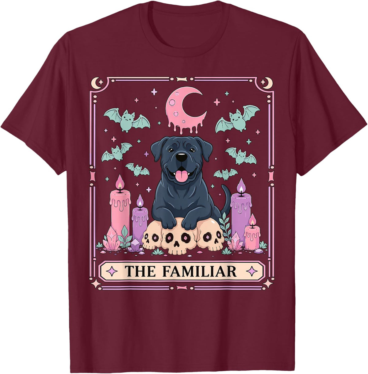 Cane Corso Dog Tarot Card T-Shirt - Burgundy