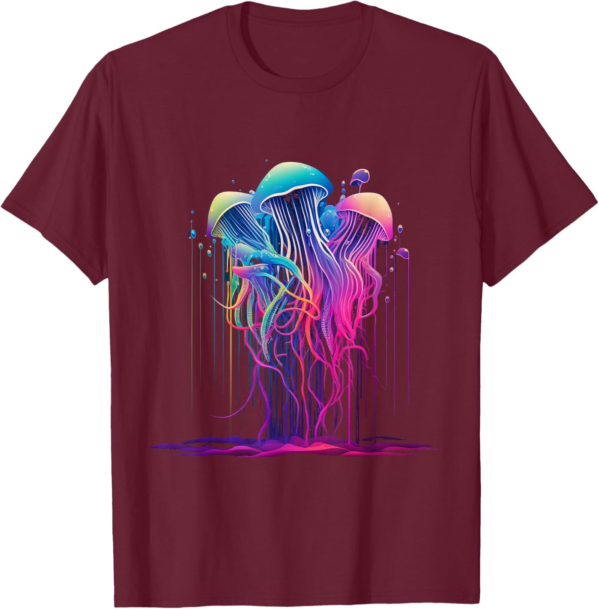 Jellyfish Ocean Animal Scuba Diving Tees Jelly Fish T Shirts Men Women Kids - Burgundy