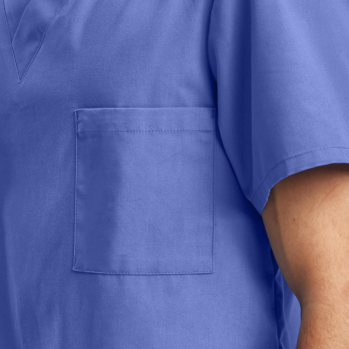 Landau Essentials Unisex Relaxed Fit Durable Breathable 3-Pocket V-Neck Scrub Top with Chest Pocket LT121 - size chart