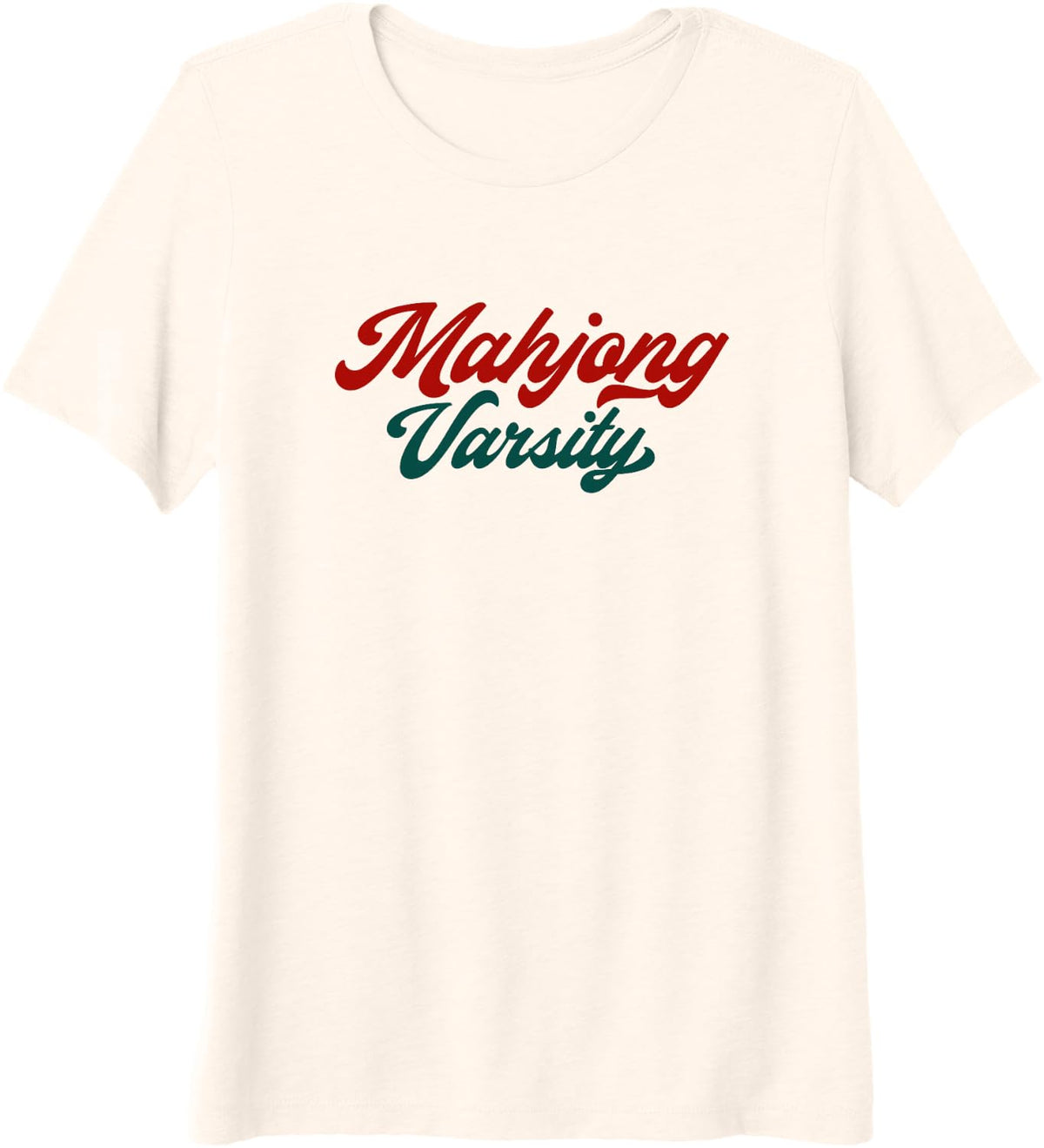 Mahjong Varsity Seasoned Player Statement (Light Version) Premium Tri-Blend T-Shirt - Beige