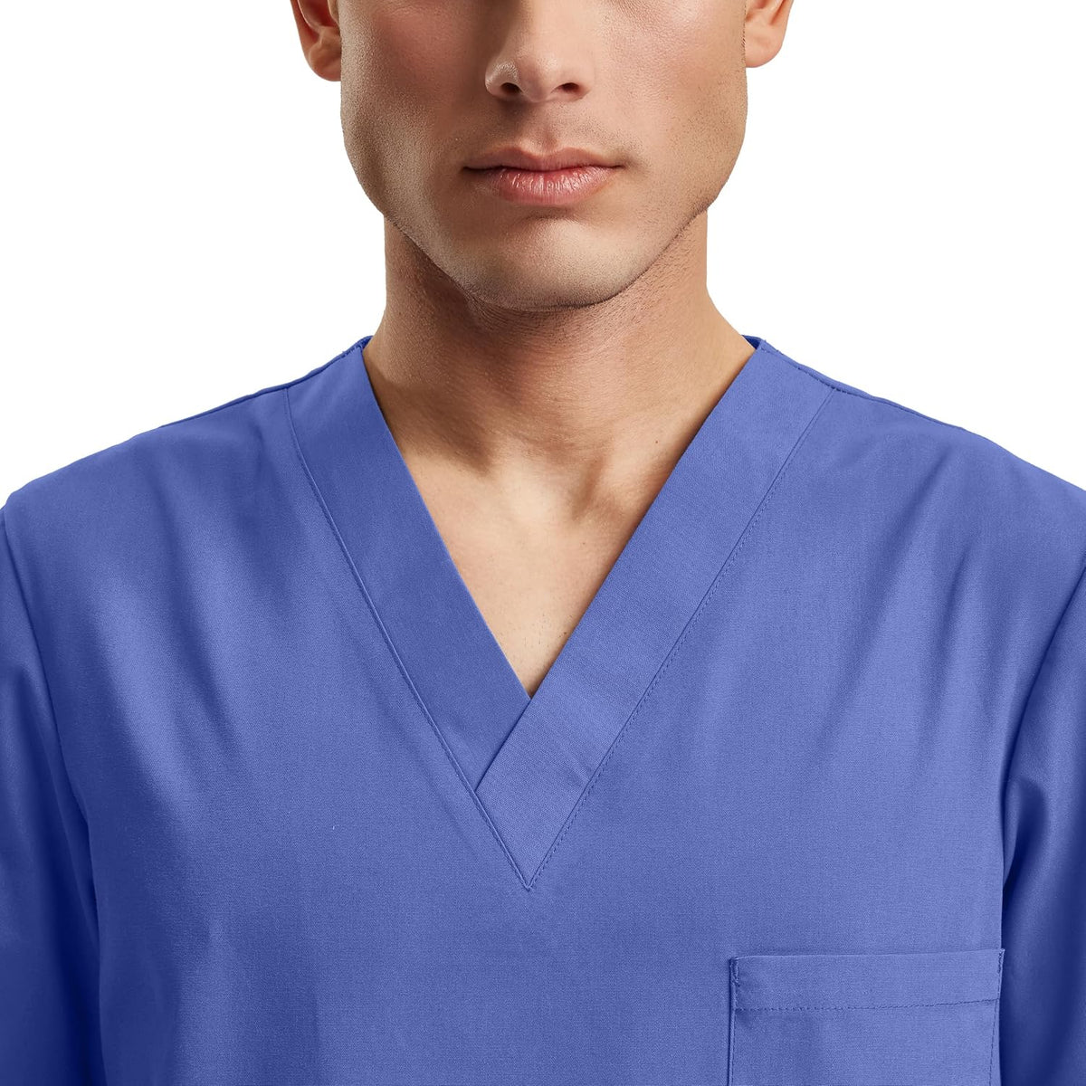 Landau Essentials Unisex Relaxed Fit Durable Breathable 3-Pocket V-Neck Scrub Top with Chest Pocket LT121 - size chart