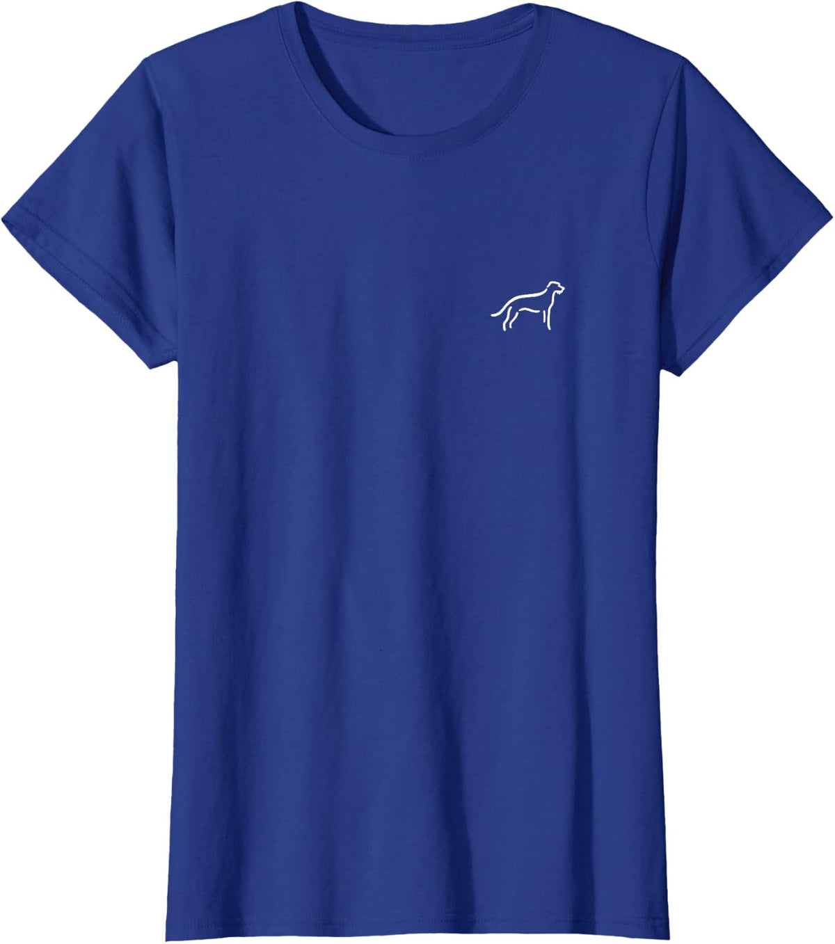 Simple Minimalist Badge Patch Line Art Irish Wolfhound T-Shirt - Royal Blue