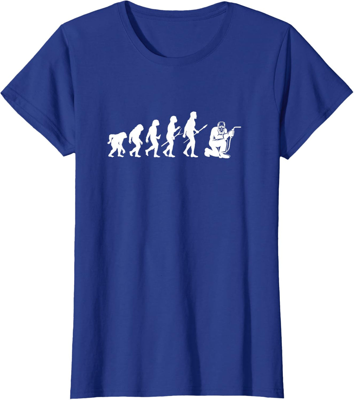 Welder Evolution Funny Welding Profession Mechanic Welders T-Shirt - Royal Blue