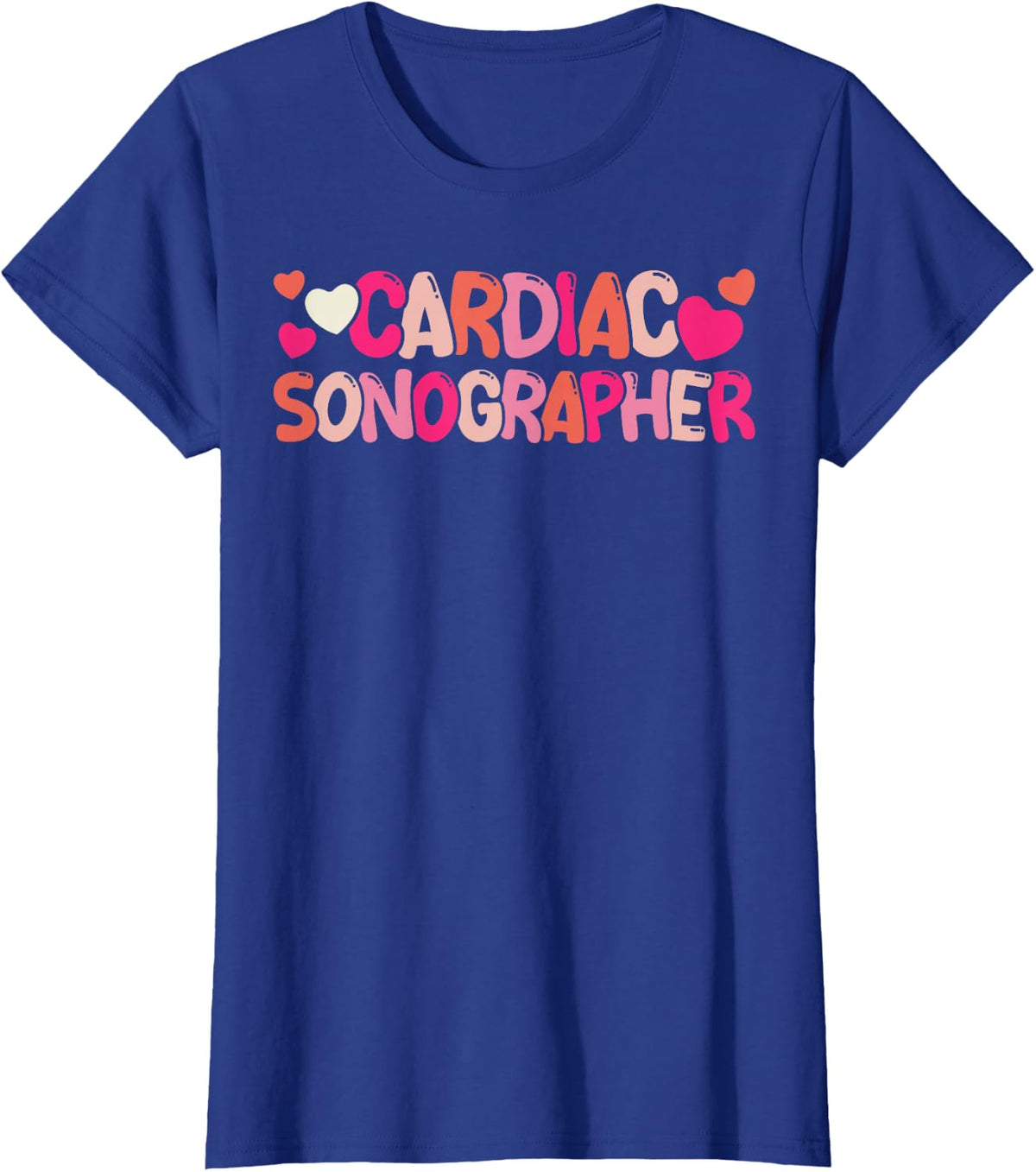 Cute Cardiac Sonographer Heart T-Shirt - Royal Blue