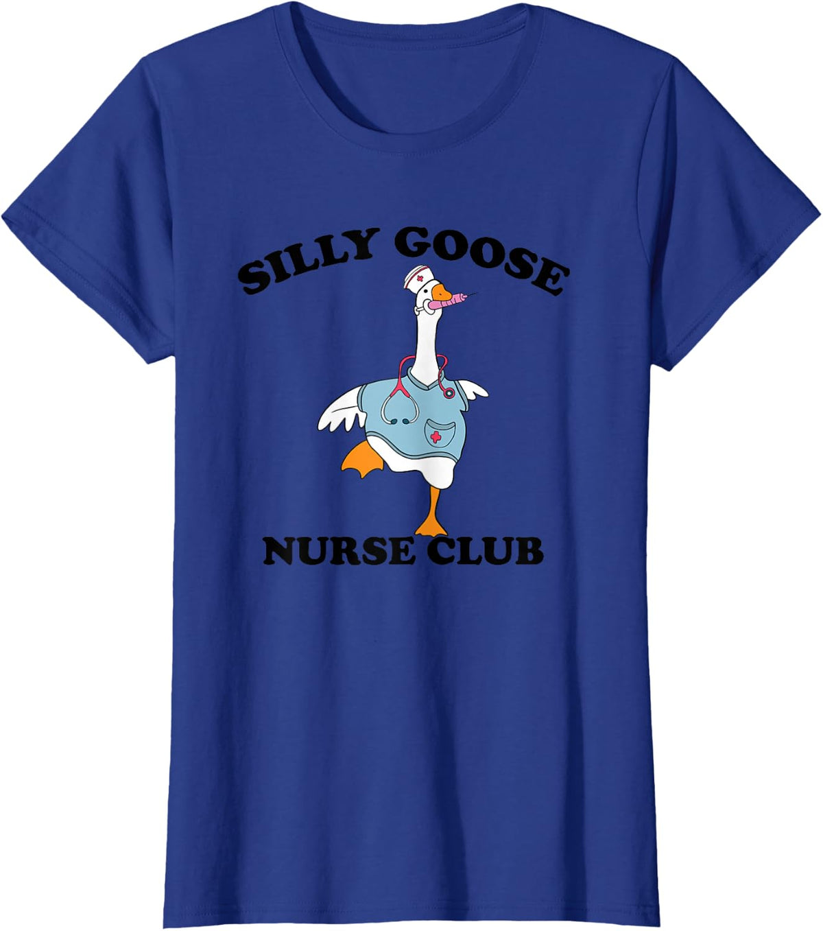 Funny Silly Goose Nurse Club School Nurse Student Graduation T-Shirt - Royal Blue
