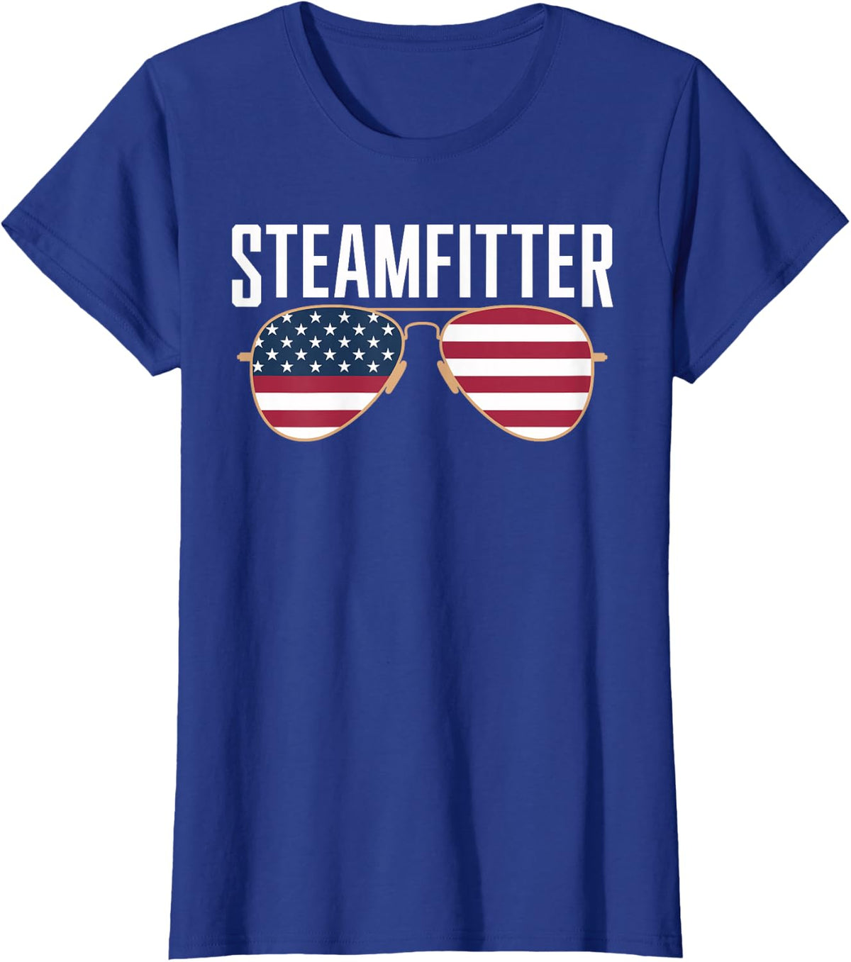 Steamfitter Sunglasses Patriotic T-Shirt - Royal Blue