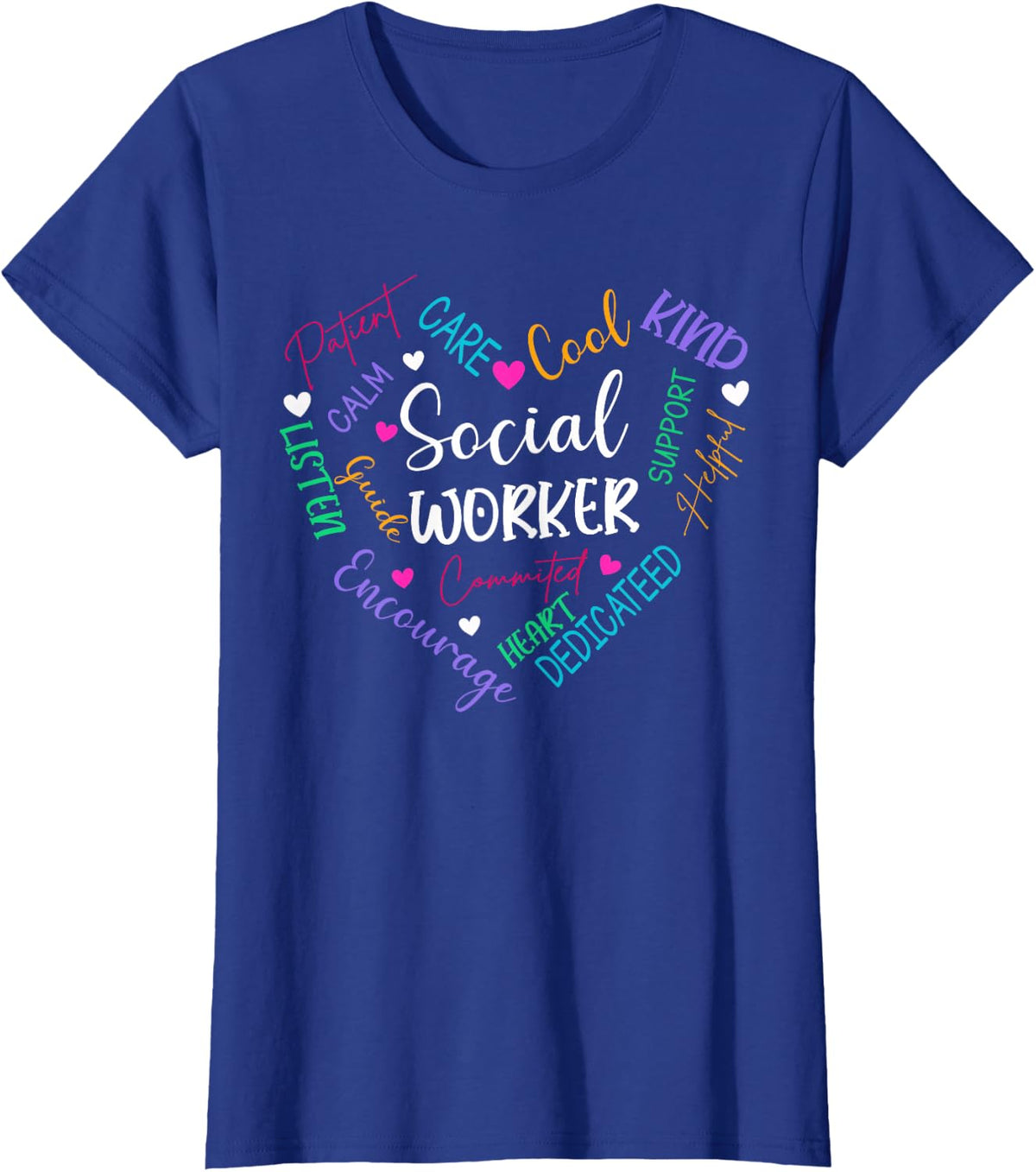 Social Worker Heart Funny Social Work for Womens Girls T-Shirt - Royal Blue