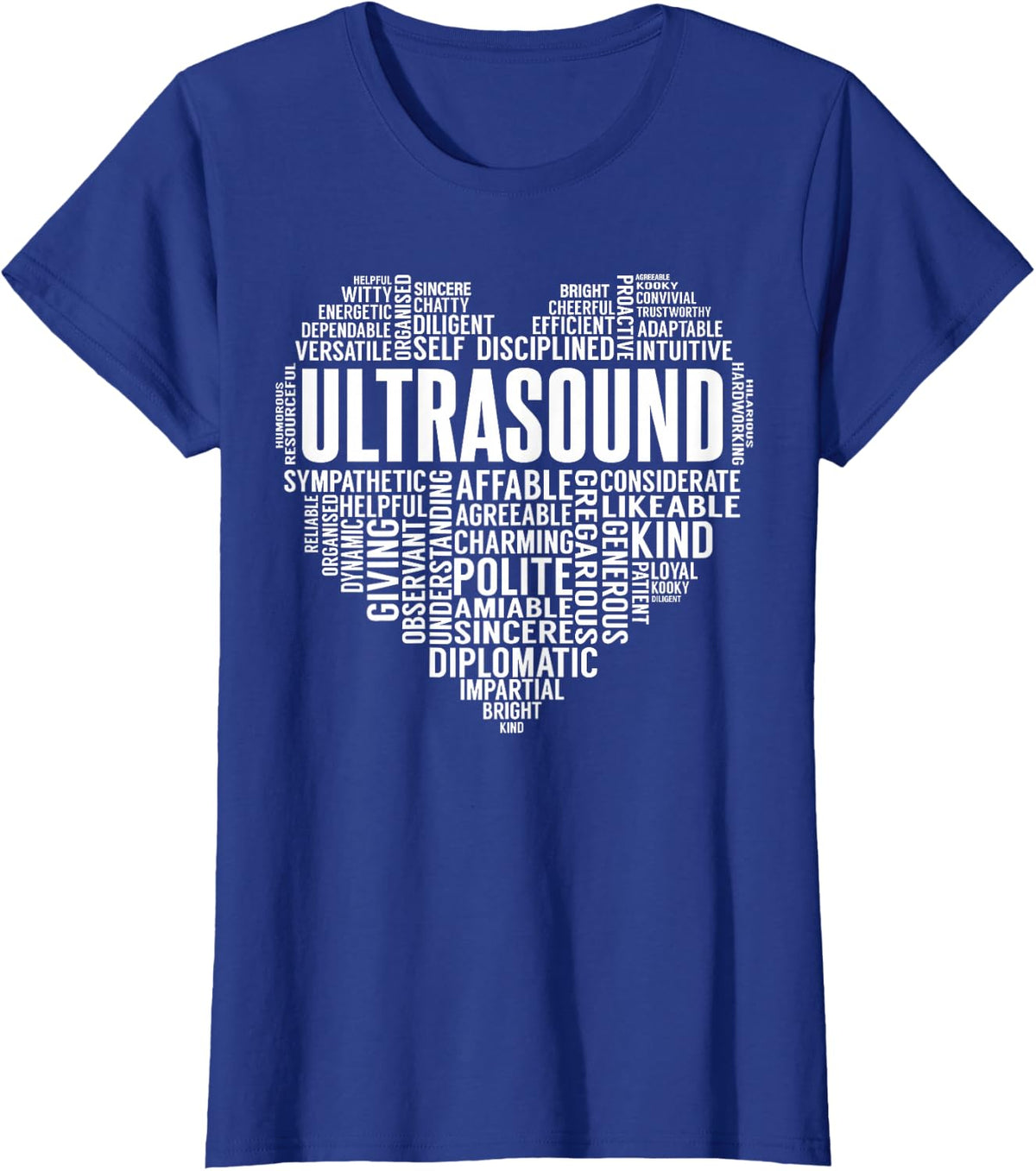 Sonographer Ultrasound Tech Shirt Heart Sonography Technician Tee T-Shirt - Royal Blue