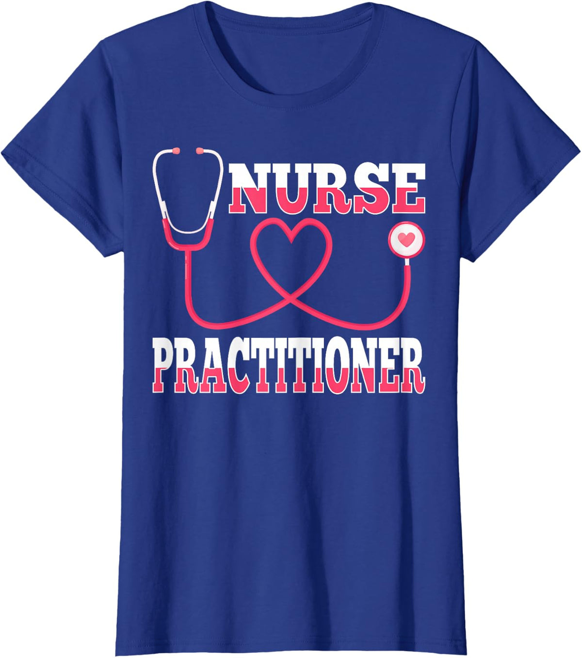 Np Nursing Gifts - Stethoscope Love Heart Nurse Practitioner T-Shirt - Royal Blue