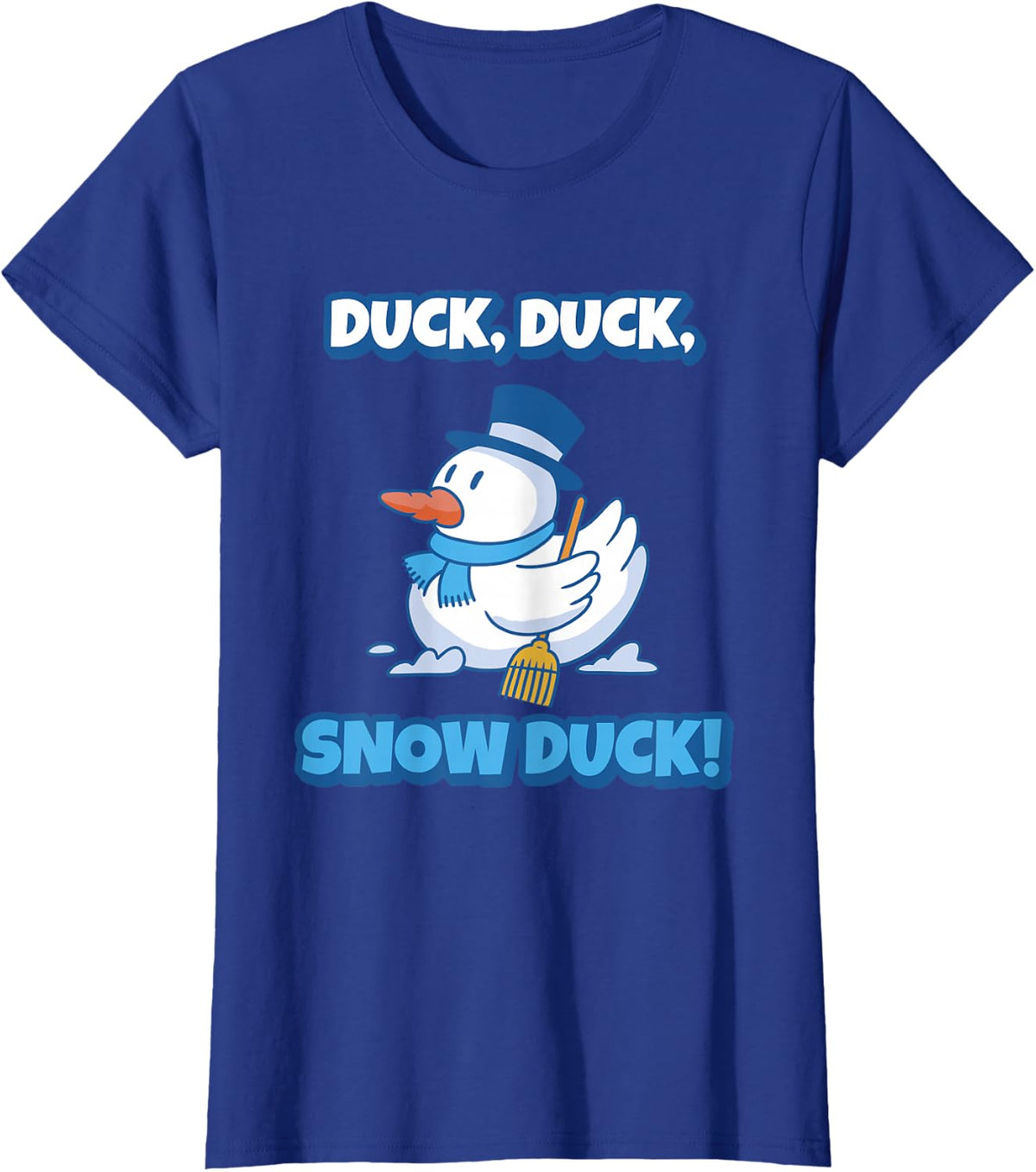 Duck Duck Snow Duck Funny Winter Snowman Duck T-Shirt - Royal Blue