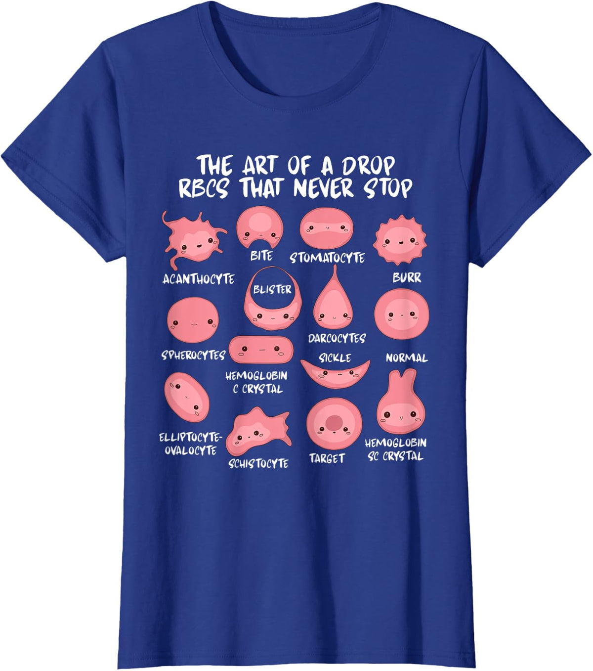 Hematology Red Blood Cell Morphology Laboratory Scientist T-Shirt - Royal Blue