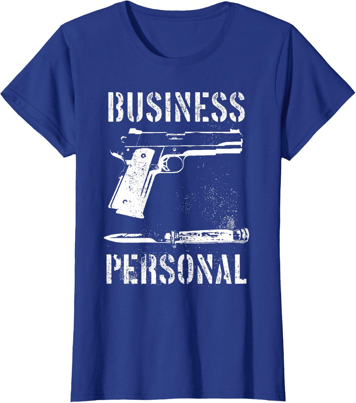 Business Personal Gun Knife Iconic Ironic Shirt T-Shirt - Royal Blue