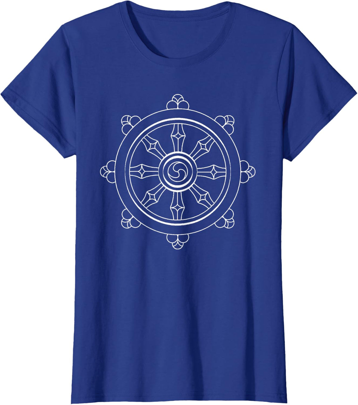 Dharmachakra Wheel Eightfold Path Buddhist Yoga Zen Symbol T-Shirt - Royal Blue