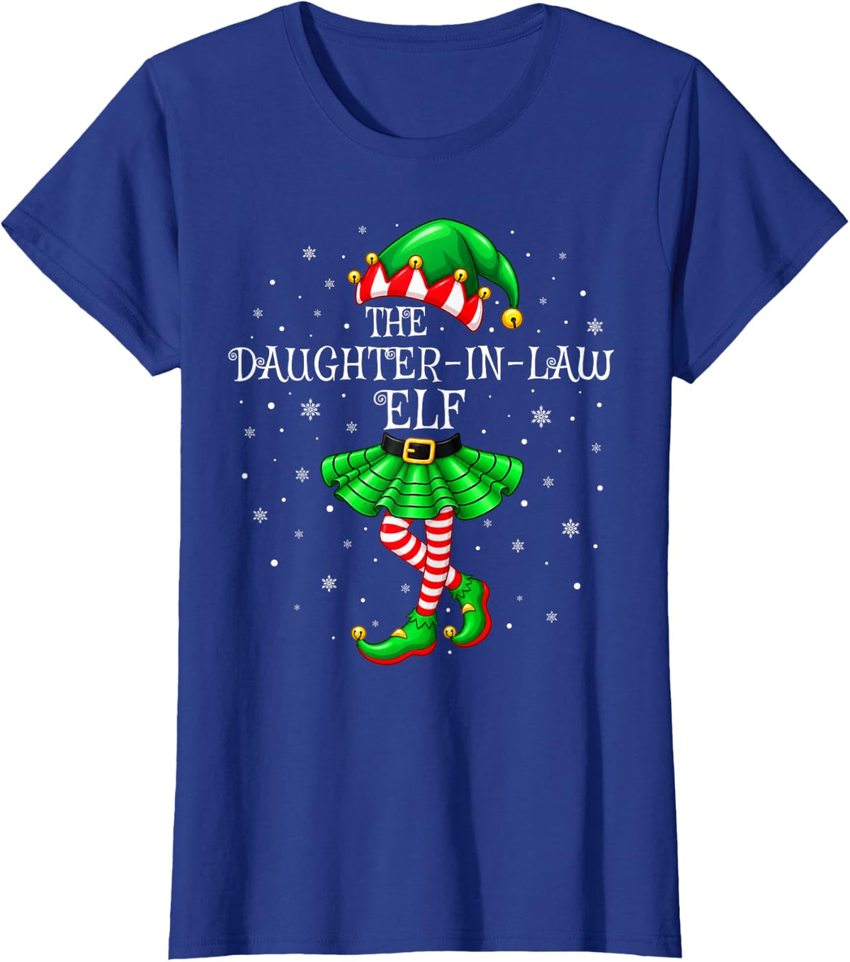 Daughter-in-Law Elf Christmas Matching Pajamas Elf Squad T-Shirt - Royal Blue