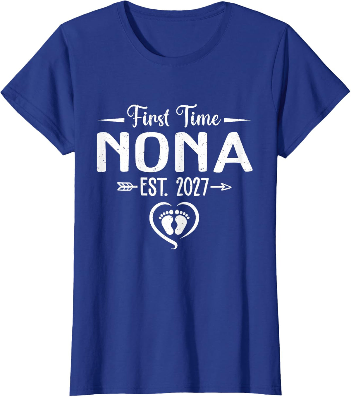 First Time Nona Est 2027 Soon to Be Nona T-Shirt - Royal Blue