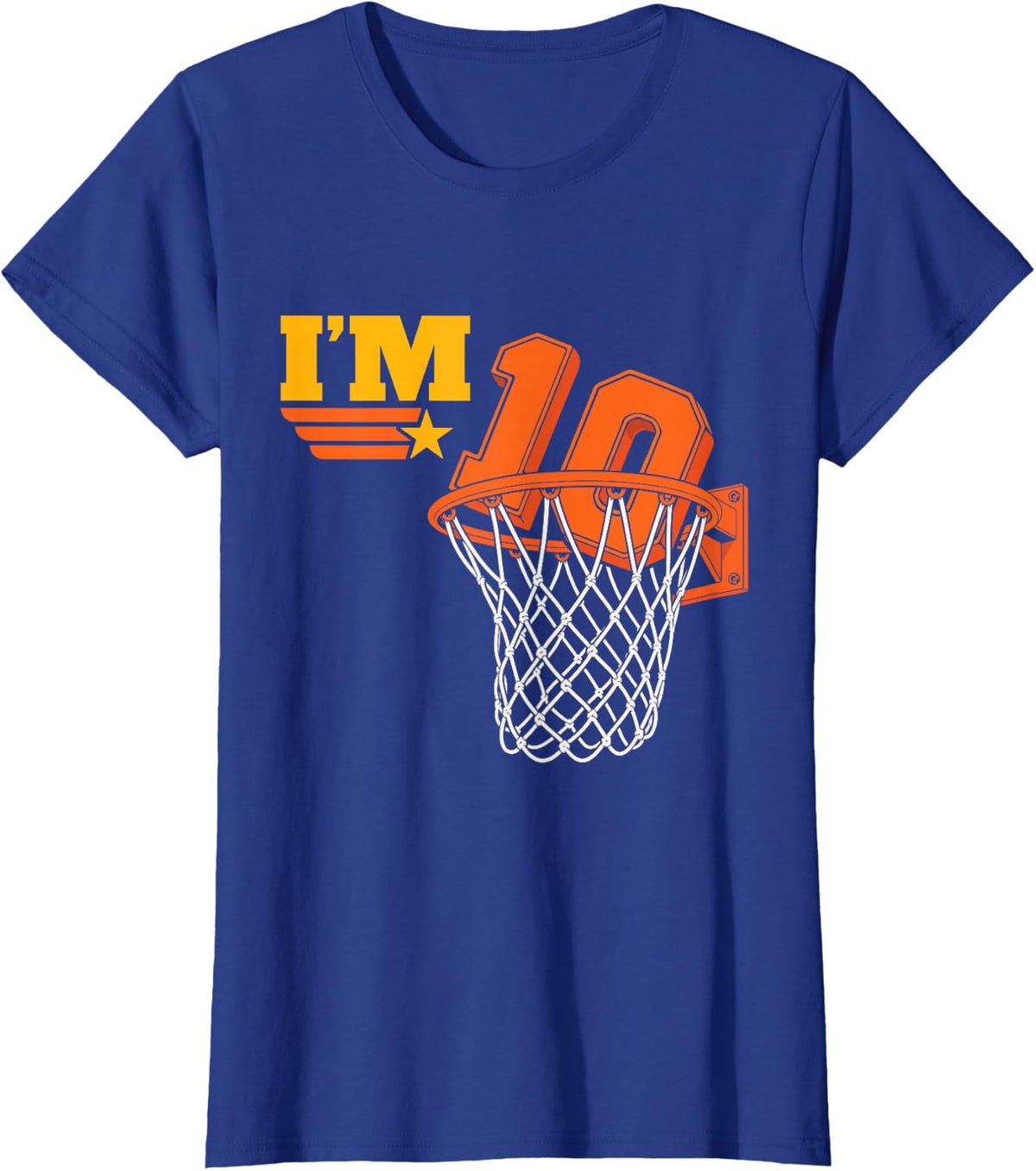 I'm 10 Basketball 10th Birthday Boy Sports Birthday T-Shirt - Royal Blue