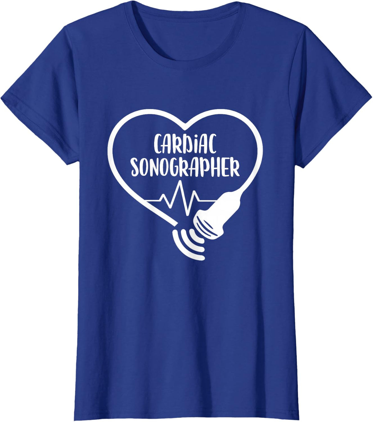 Cardiac Sonographer Heart Scanning RDCS Echocardiographer Tees T-Shirt - Royal Blue