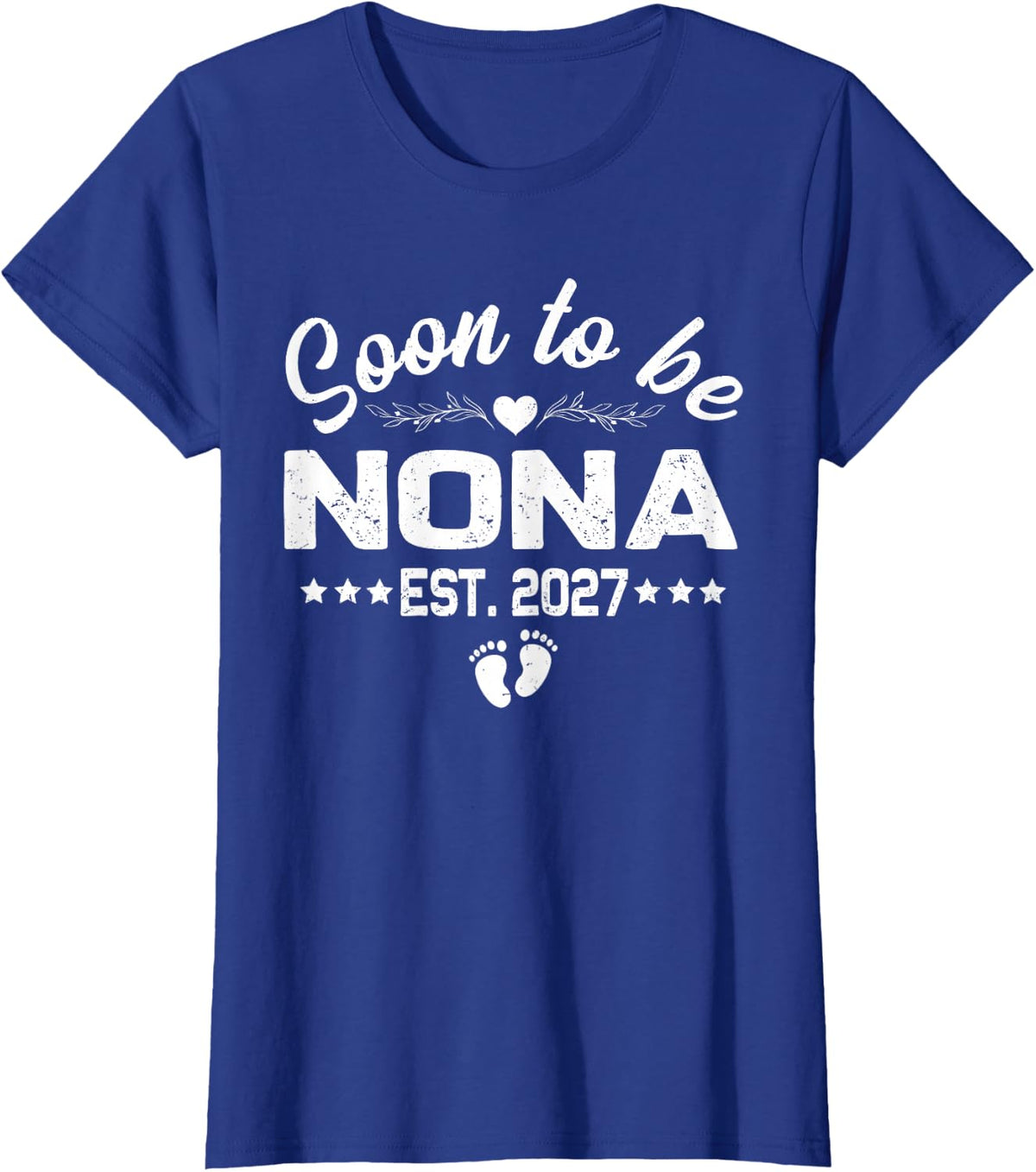Soon to Be Nona Est 2027 First Time Nona T-Shirt - Royal Blue