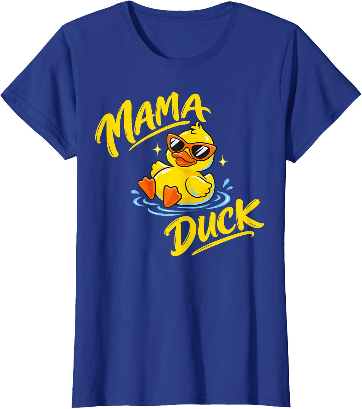 Mama Duck Retro Sunglasses Cartoon Duck T-Shirt - Royal Blue