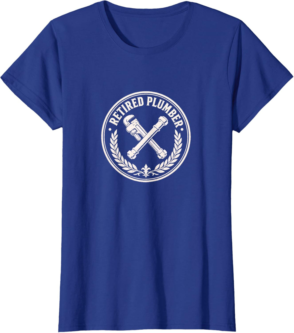 Retired Plumber Vintage Badge Shirt T-Shirt - Royal Blue