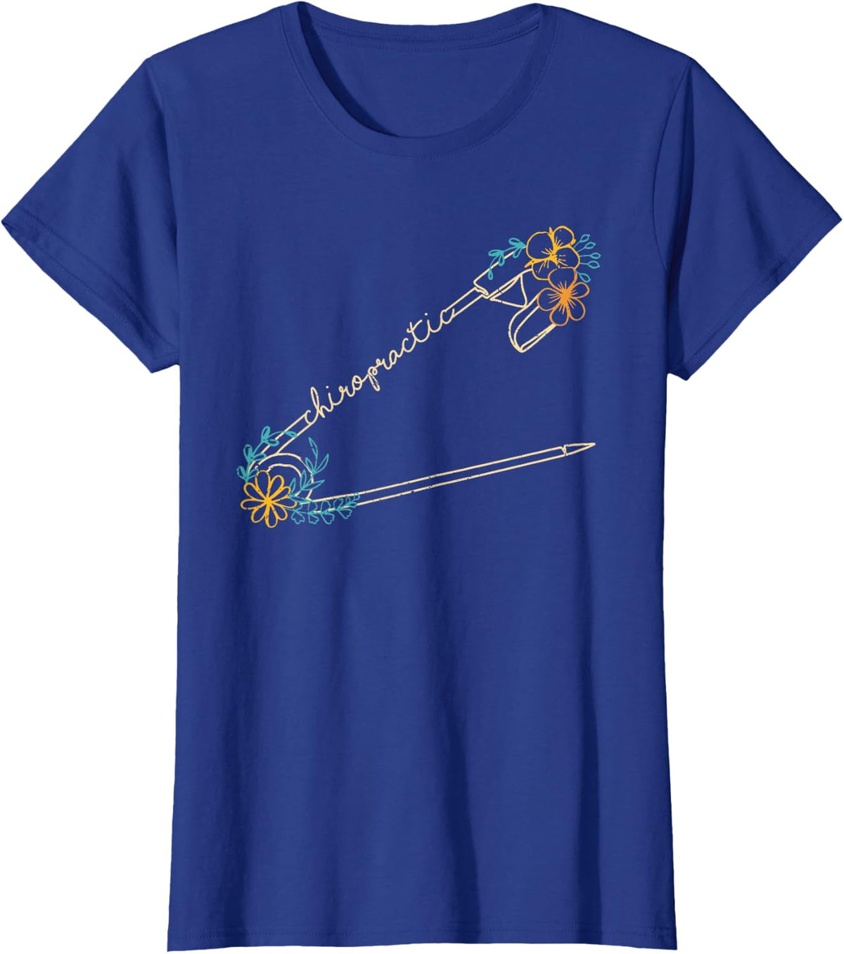 Chiropractor Spine Adjustment Safety Pin Cycle Chiropractic T-Shirt - Royal Blue