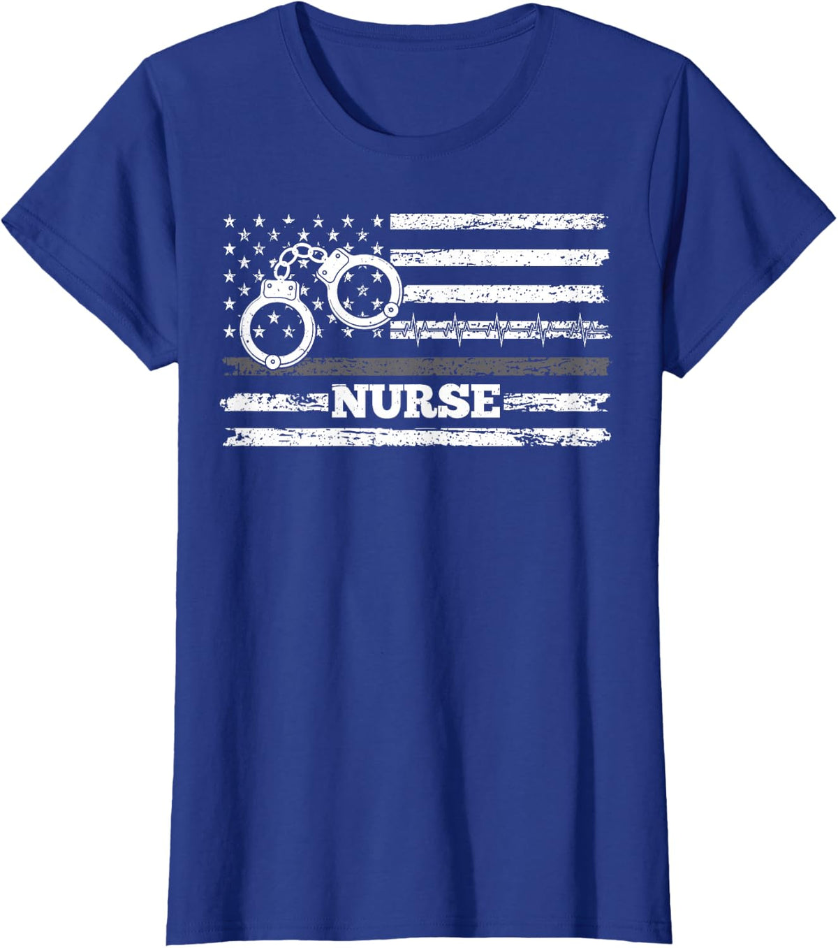 Correctional Nurse American Flag Tee Corrections Nursing T-Shirt for Women Men - Royal Blue