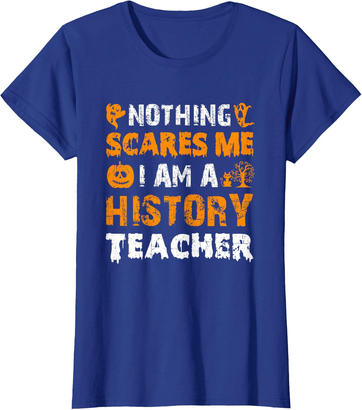 Nothing Scares Me I'm A History Teacher Halloween Matching T-Shirt - Royal Blue