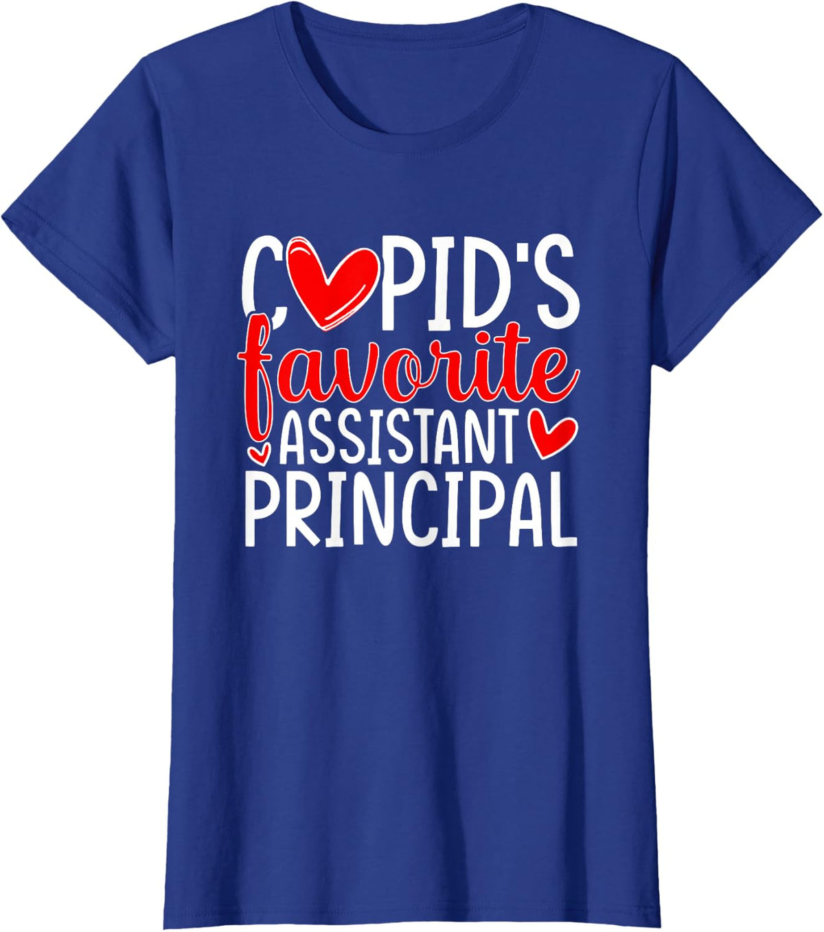 Cupid's Favorite Assistant Principal Funny Valentine's Day T-Shirt - Royal Blue