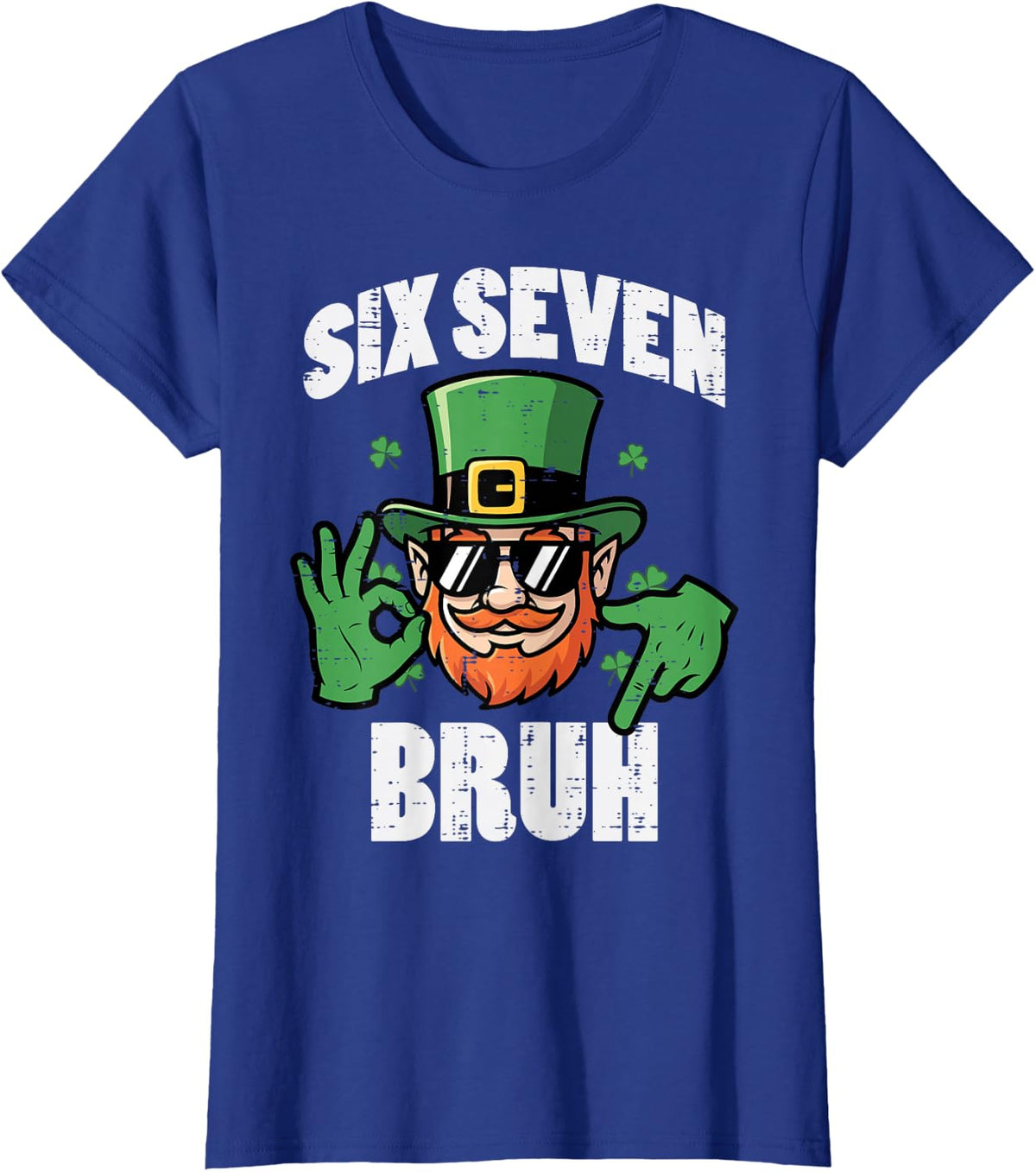 Six Seven Bruh 6 7 St Patricks Day 67 Paddys Kids Boys Youth T-Shirt - Royal Blue