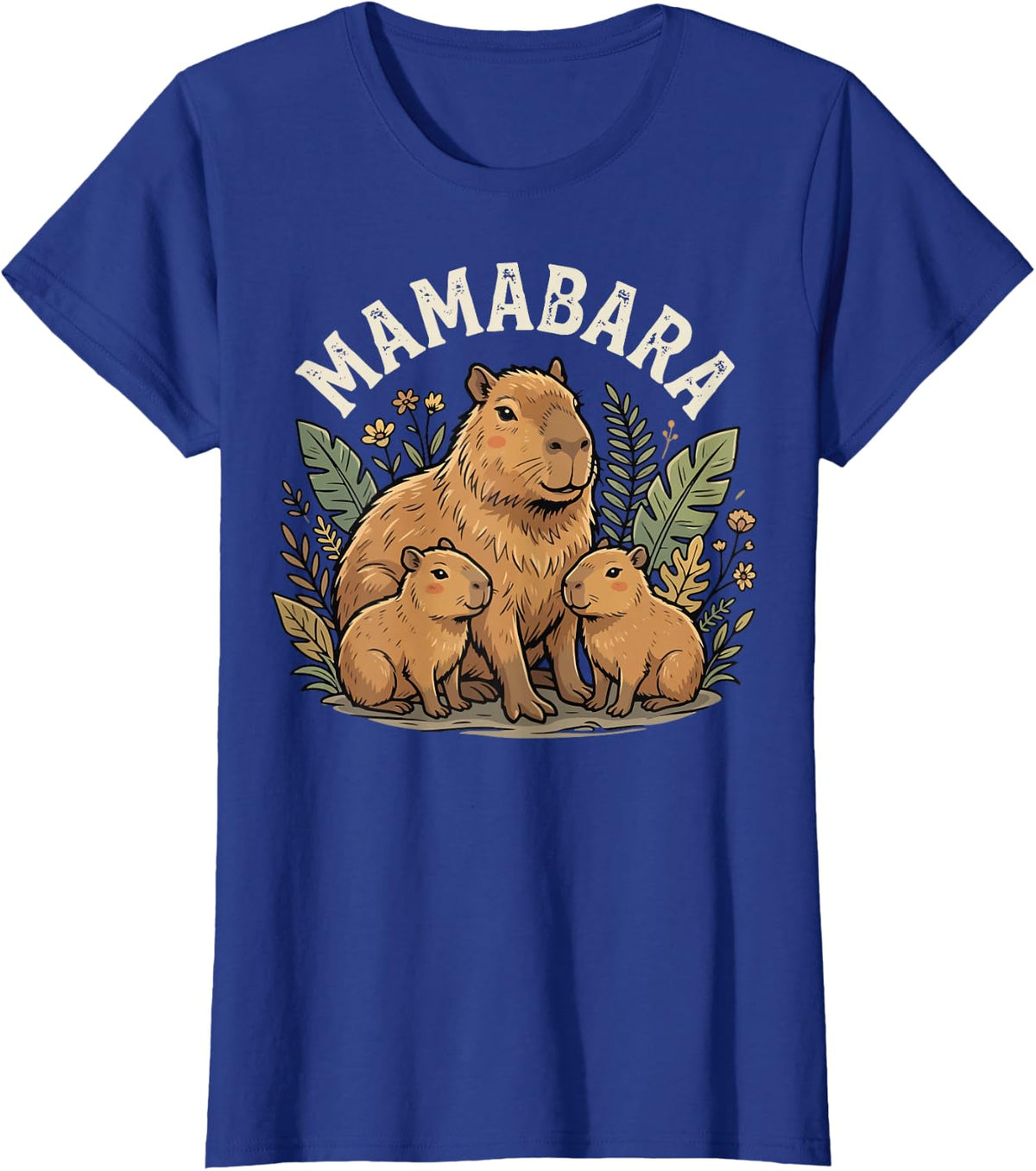 Mamabara Capybara Mother T-Shirt - Royal Blue
