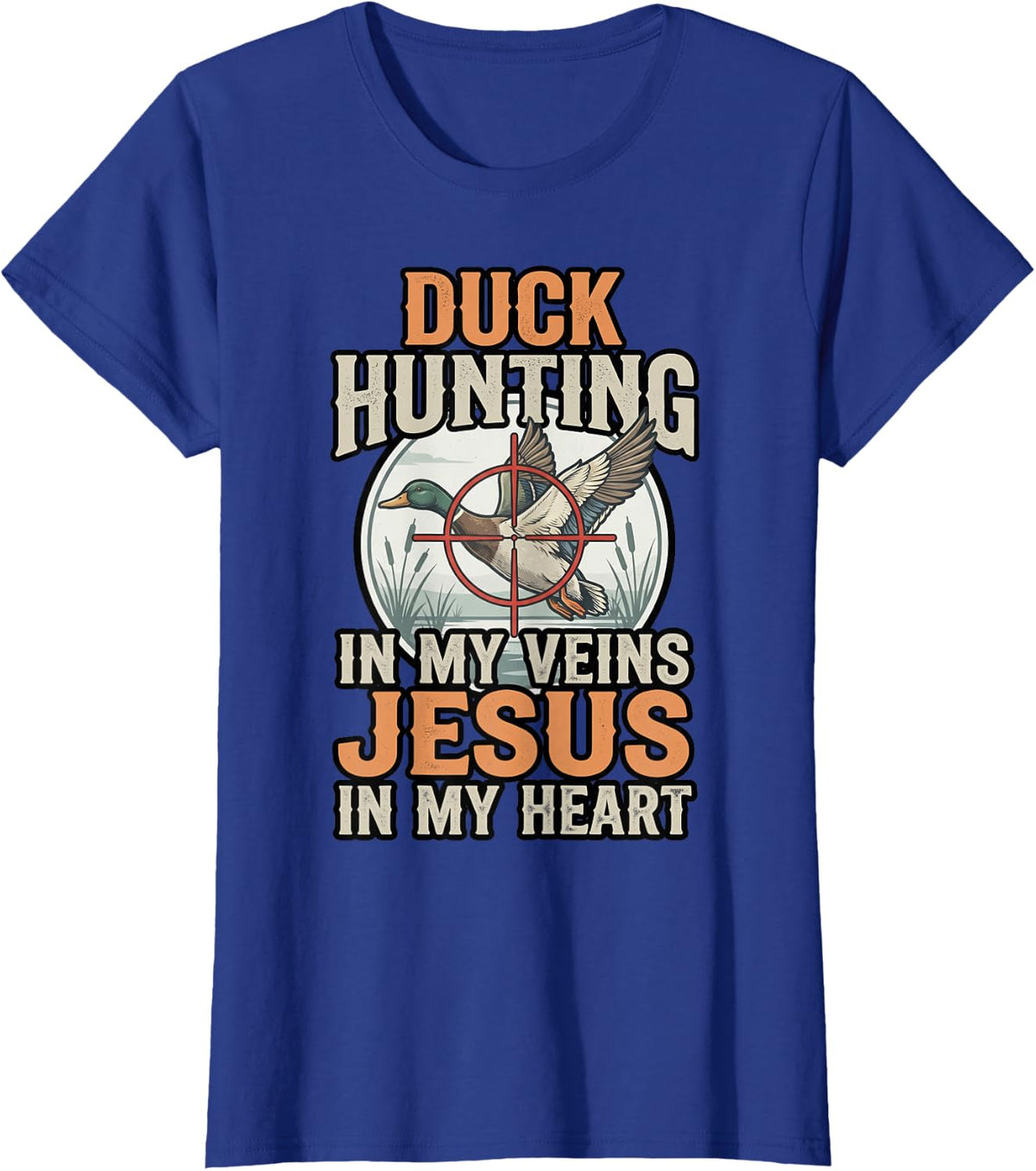 Jesus in My Heart Duckling Waterfowl Duck Hunter T-Shirt - Royal Blue