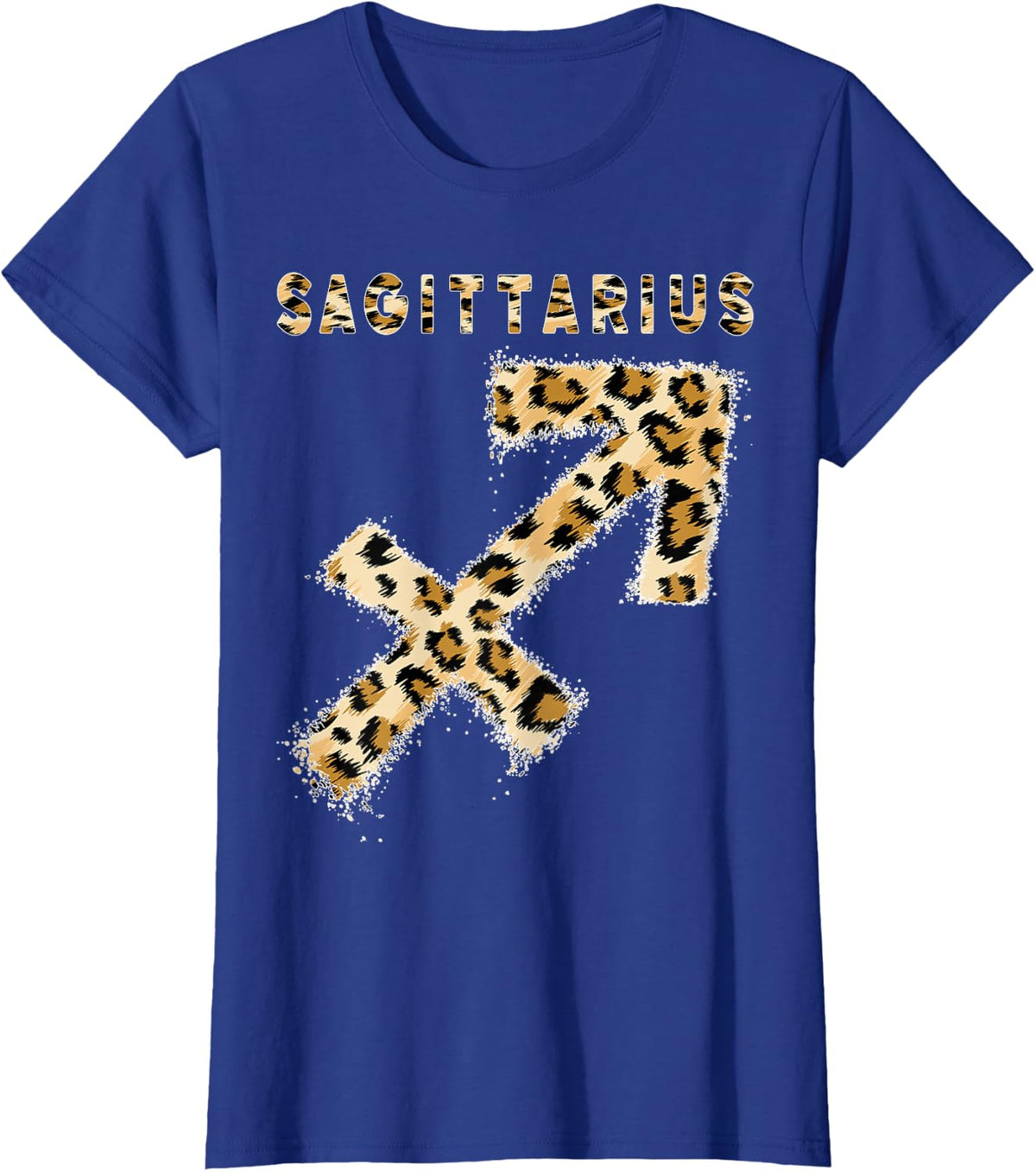 Sagittarius Leopard Zodiac Sign Astrology Horoscope Birthday T-Shirt - Royal Blue
