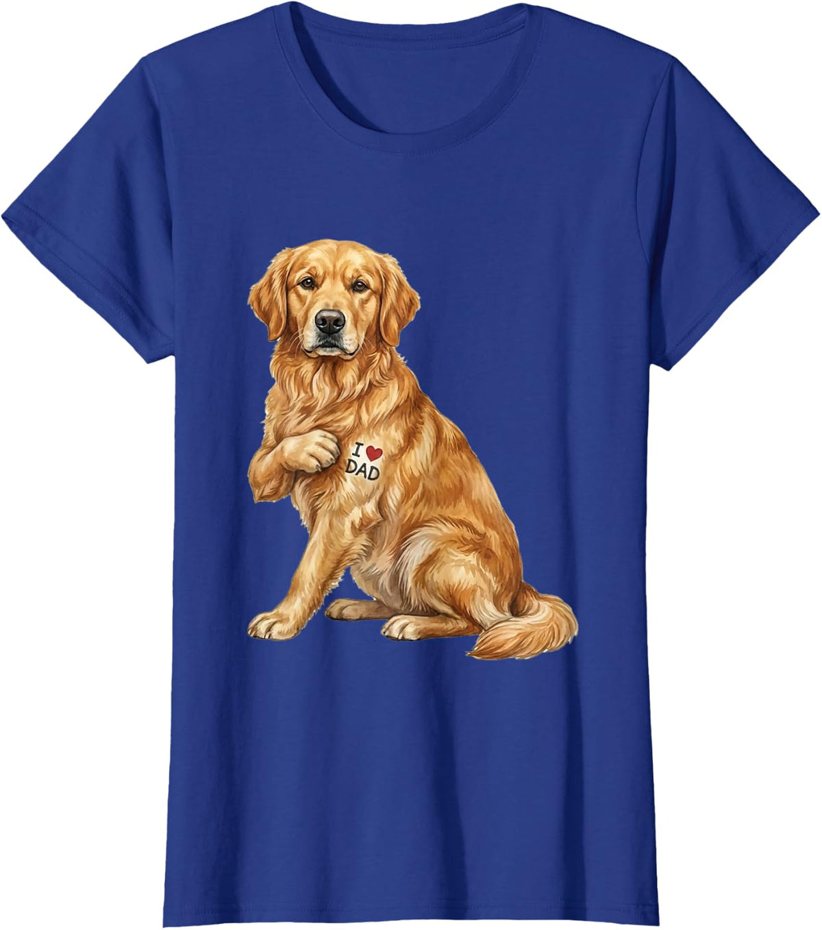 Golden Retriever I Love Dad Dog Dad Father's Day T-Shirt - Royal Blue