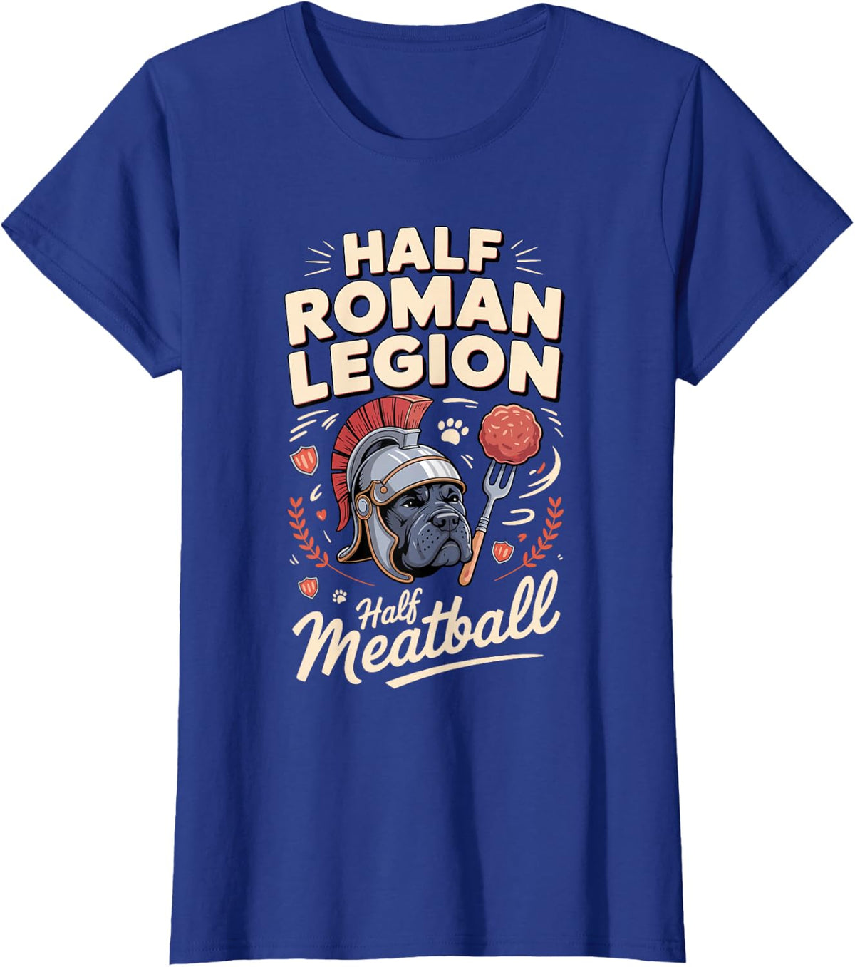 Half Roman Legion Half Meatball Cane Corso T-Shirt - Royal Blue