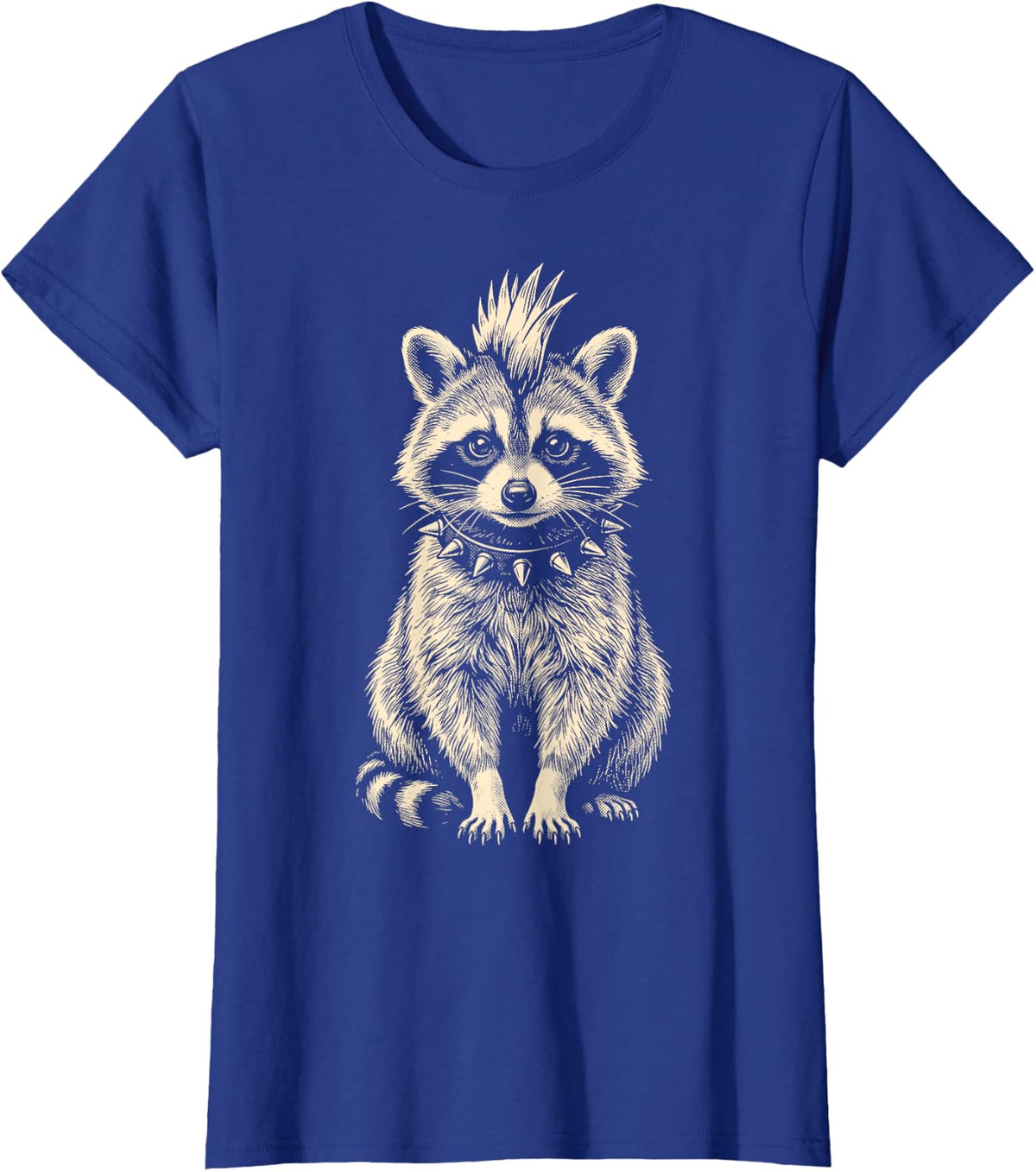Raccoon Punk Heavy Metal T-Shirt - Royal Blue