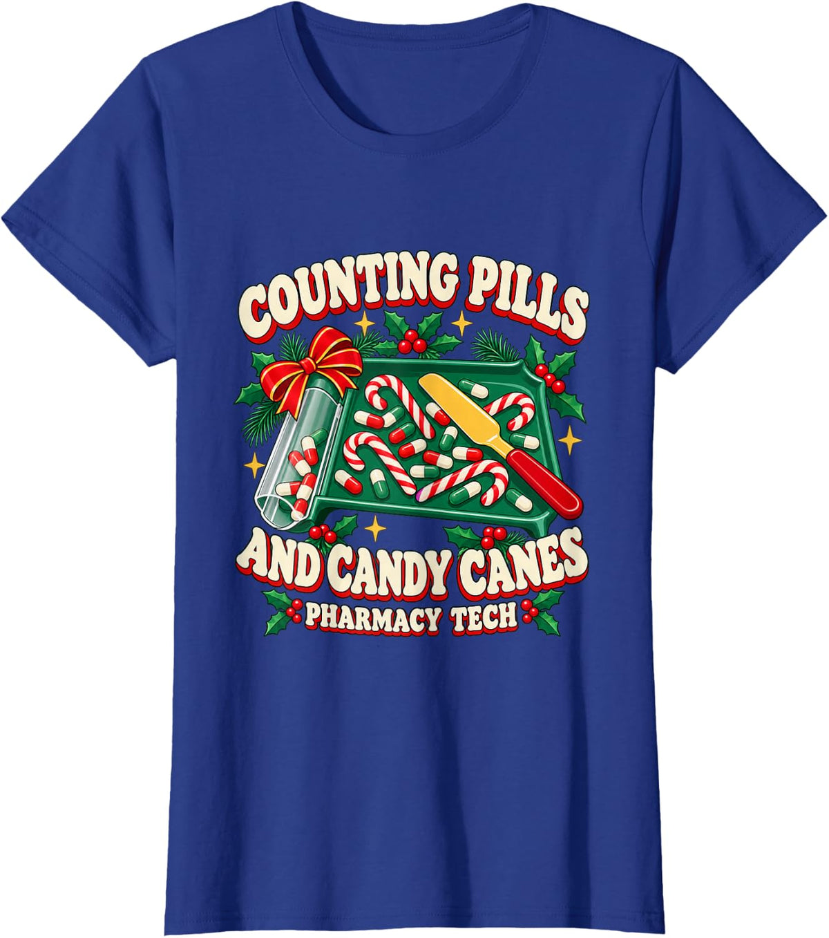 Christmas Pharmacy Tech Christmas Team T-Shirt - Royal Blue
