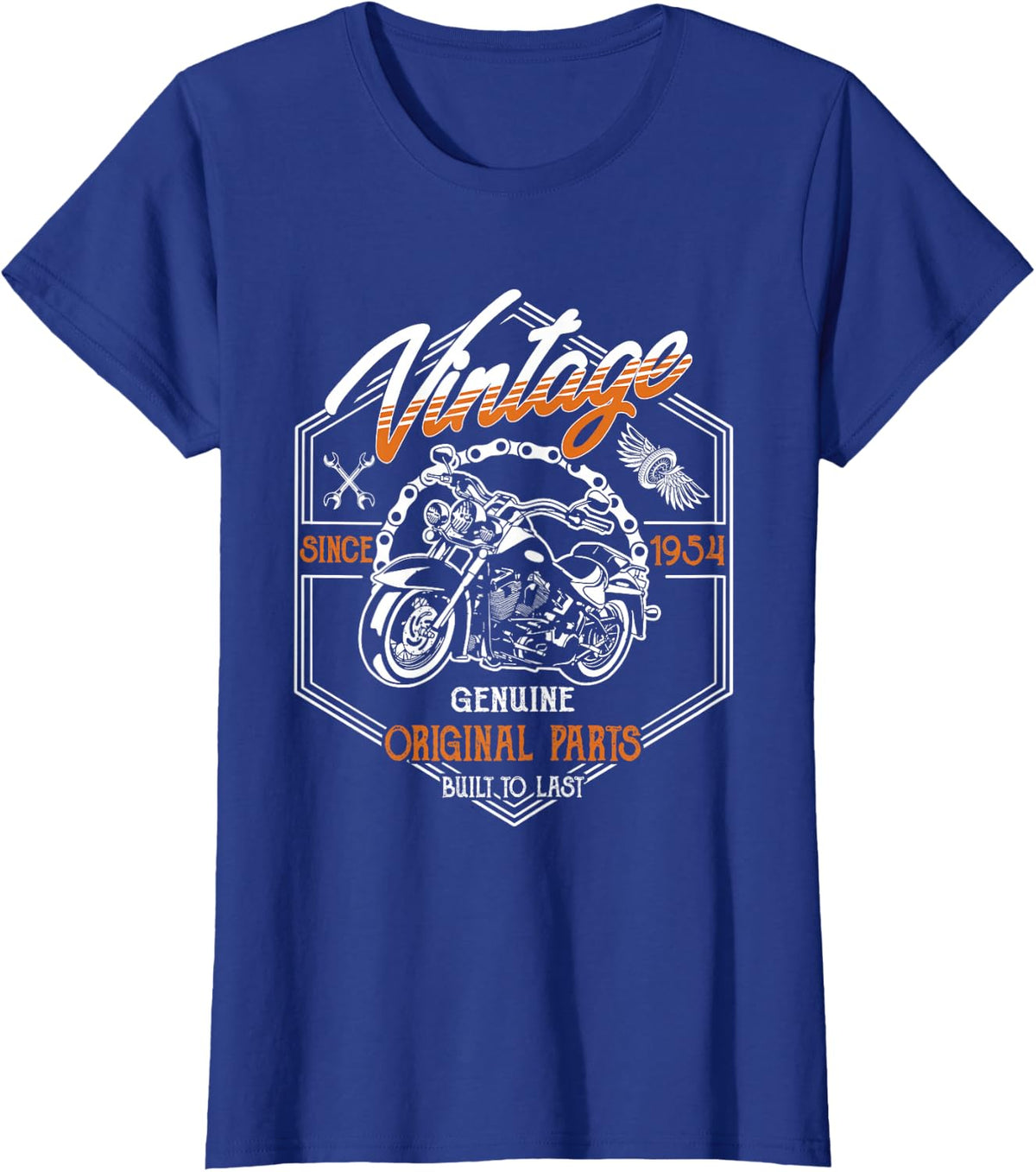 Birthday 1954 Gift Vintage Classic Motorcycle 71 Years T-Shirt - Royal Blue