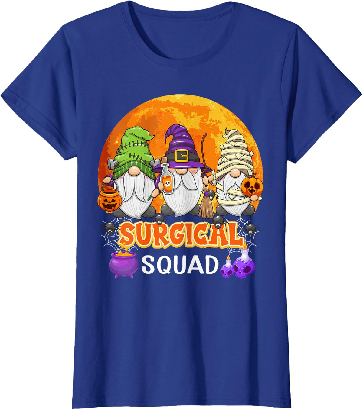 Surgical Squad Halloween Surgical Tech Gnome Matching T-Shirt - Royal Blue