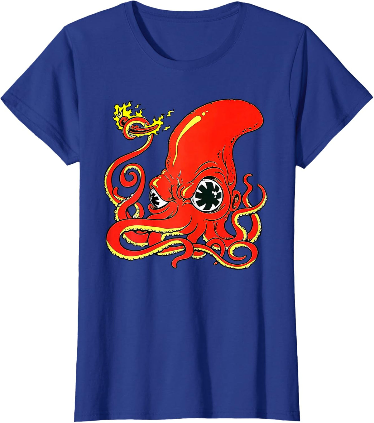 Red Hot Octopus Chilli Funny Tees T Shirts for Men Women Hilarious Graphic Tee - Royal Blue