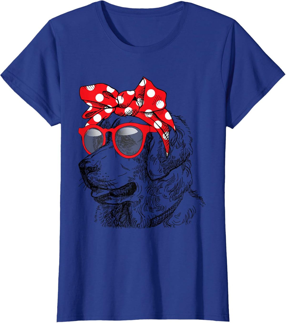 Golden Retriever Dog Mom Bandana Sunglasses Mother's Day T-Shirt - Royal Blue