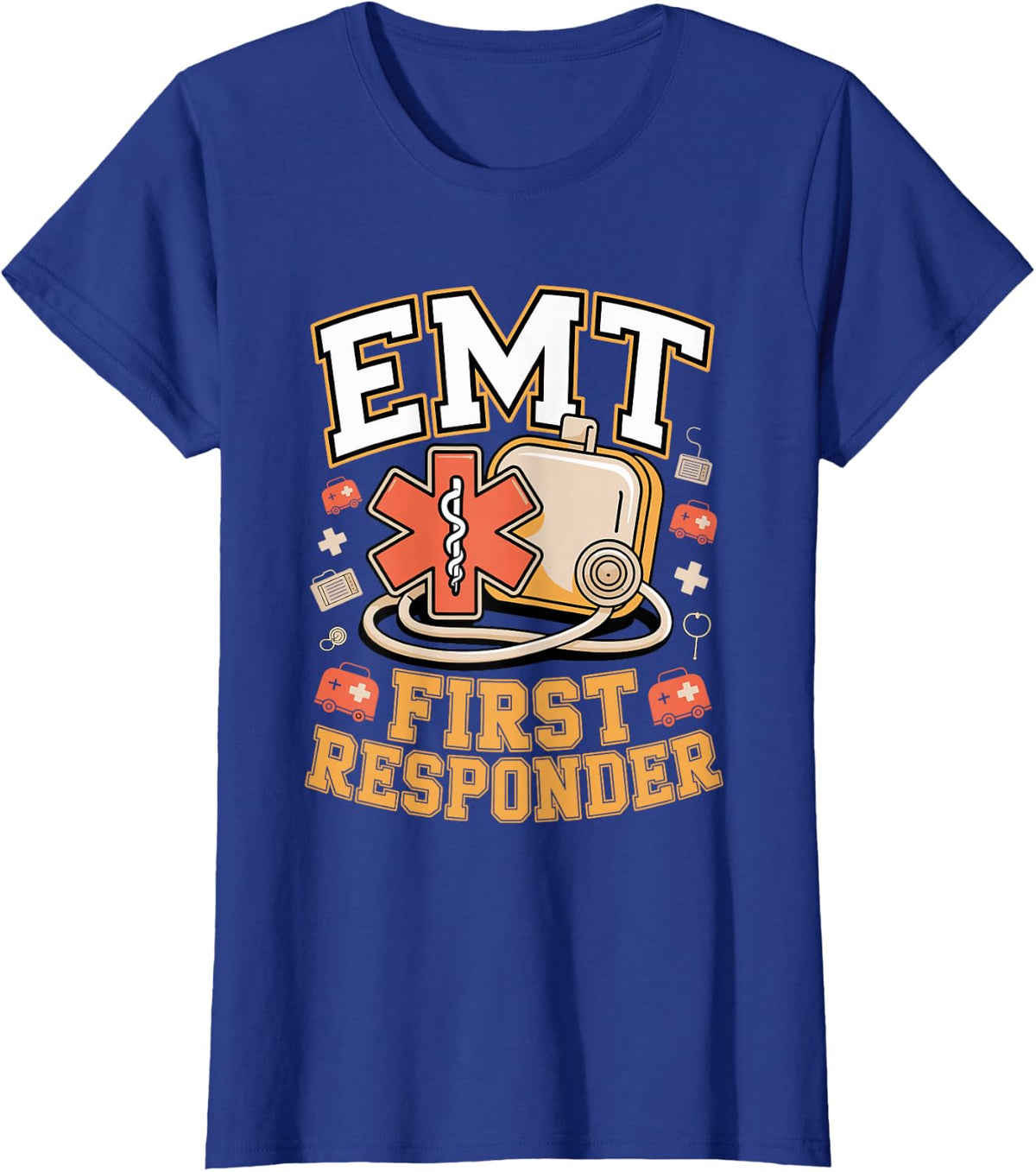 EMT First Responder Paramedic EMS Emergency Medical T-Shirt - Royal Blue