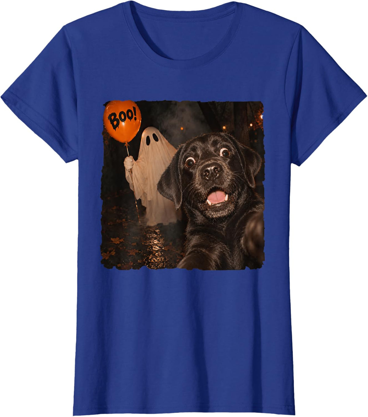 Blue Weimaraner Ghost Selfie Balloon Halloween Dog Lover Boo T-Shirt - Royal Blue