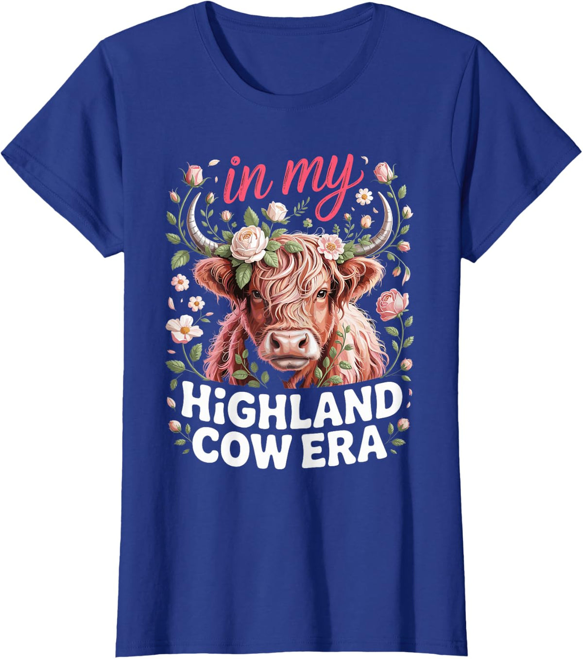 in My Highland Cow Era T-Shirt - Royal Blue