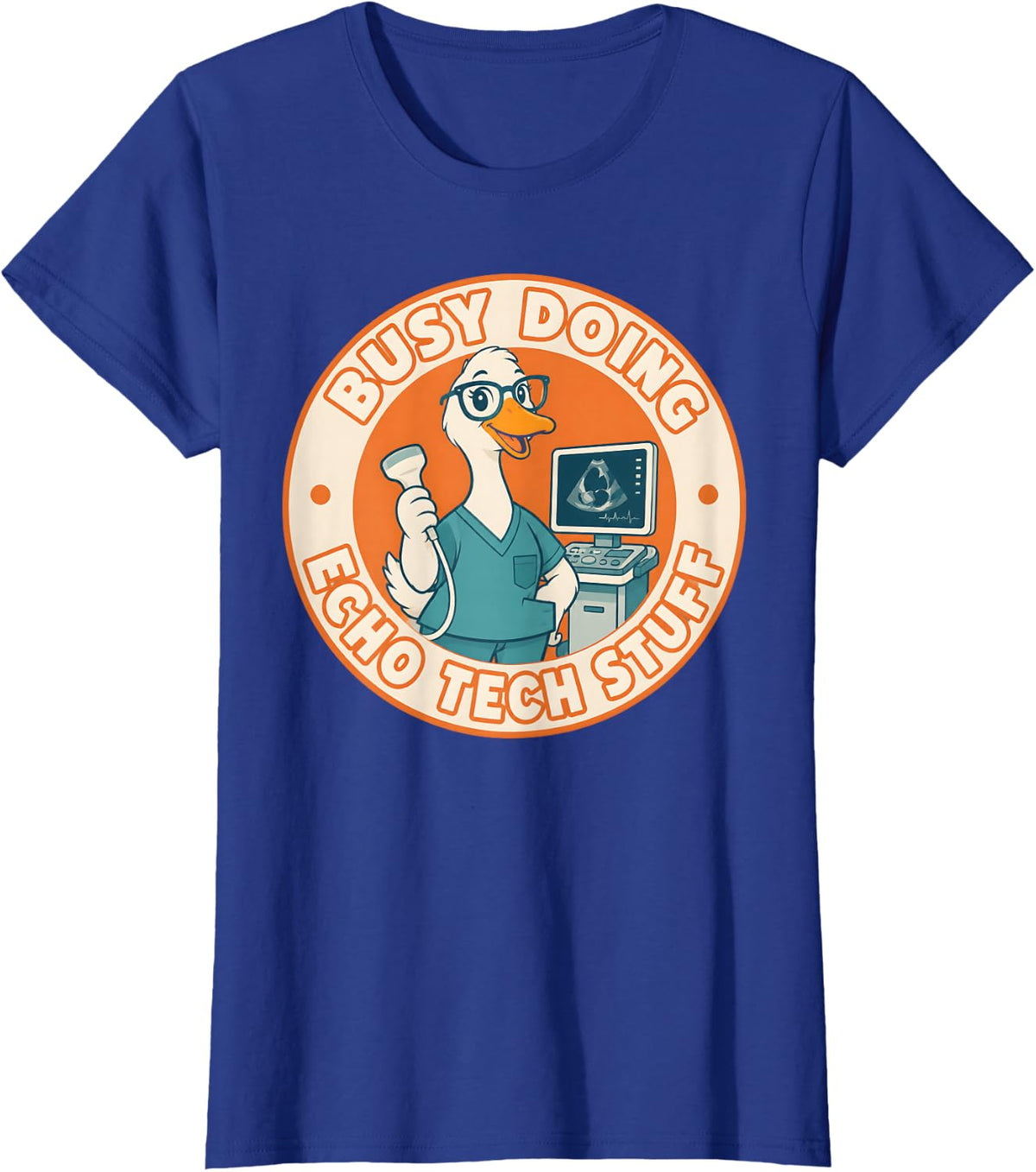 Busy Doing Echo Tech Stuff Cardiac Sonographer T-Shirt - Royal Blue