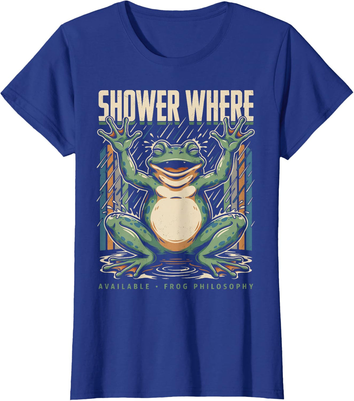 Shower Where Available Frog Philosophy Funny T-Shirt - Royal Blue