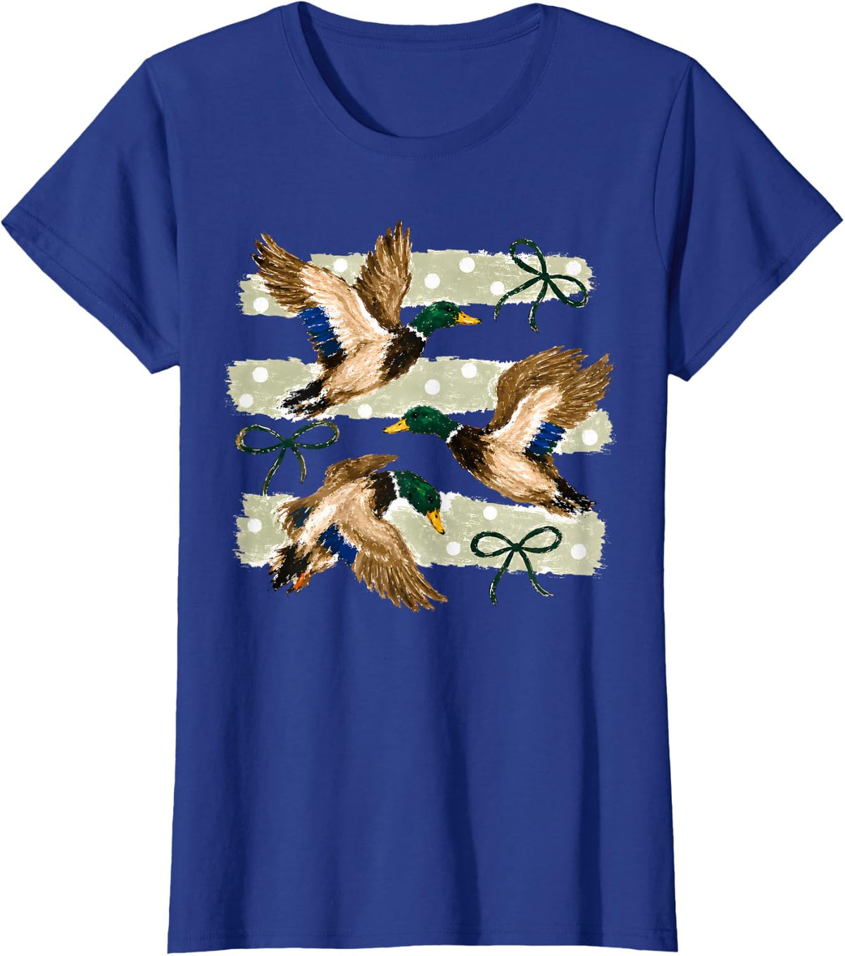 Vintage Duck Hunting Flying Duck Hunter Retro Men Women T-Shirt - Royal Blue