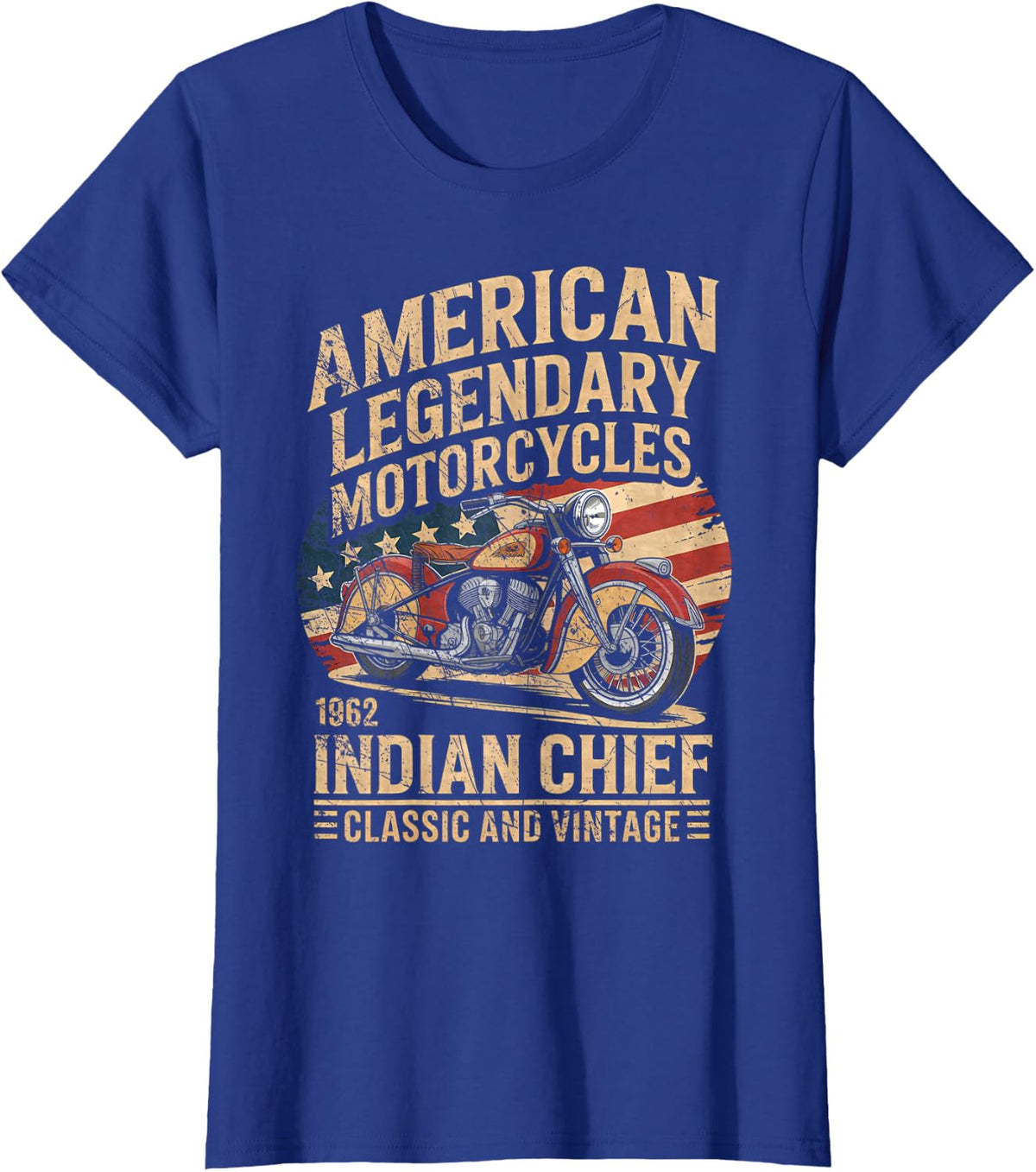 Classic & Vintage American Motorcycle Indian Born 1962 T-Shirt - Royal Blue