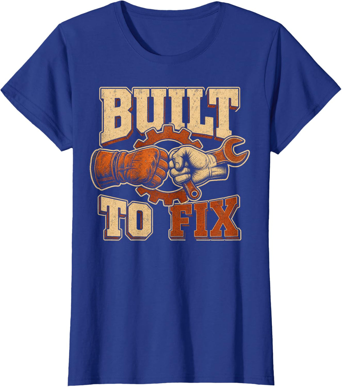 Built to Fix Mechanic Repair Workshop T-Shirt - Royal Blue