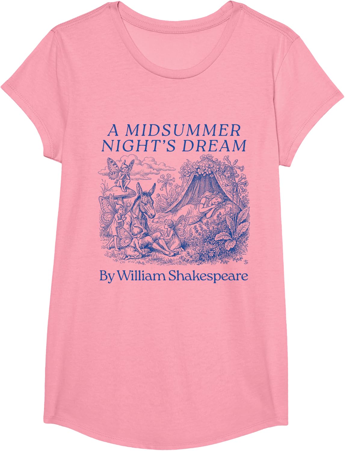 Shakespeare A Midsummer Night's Dream Cute Book Lover T-Shirt - Girls Pink