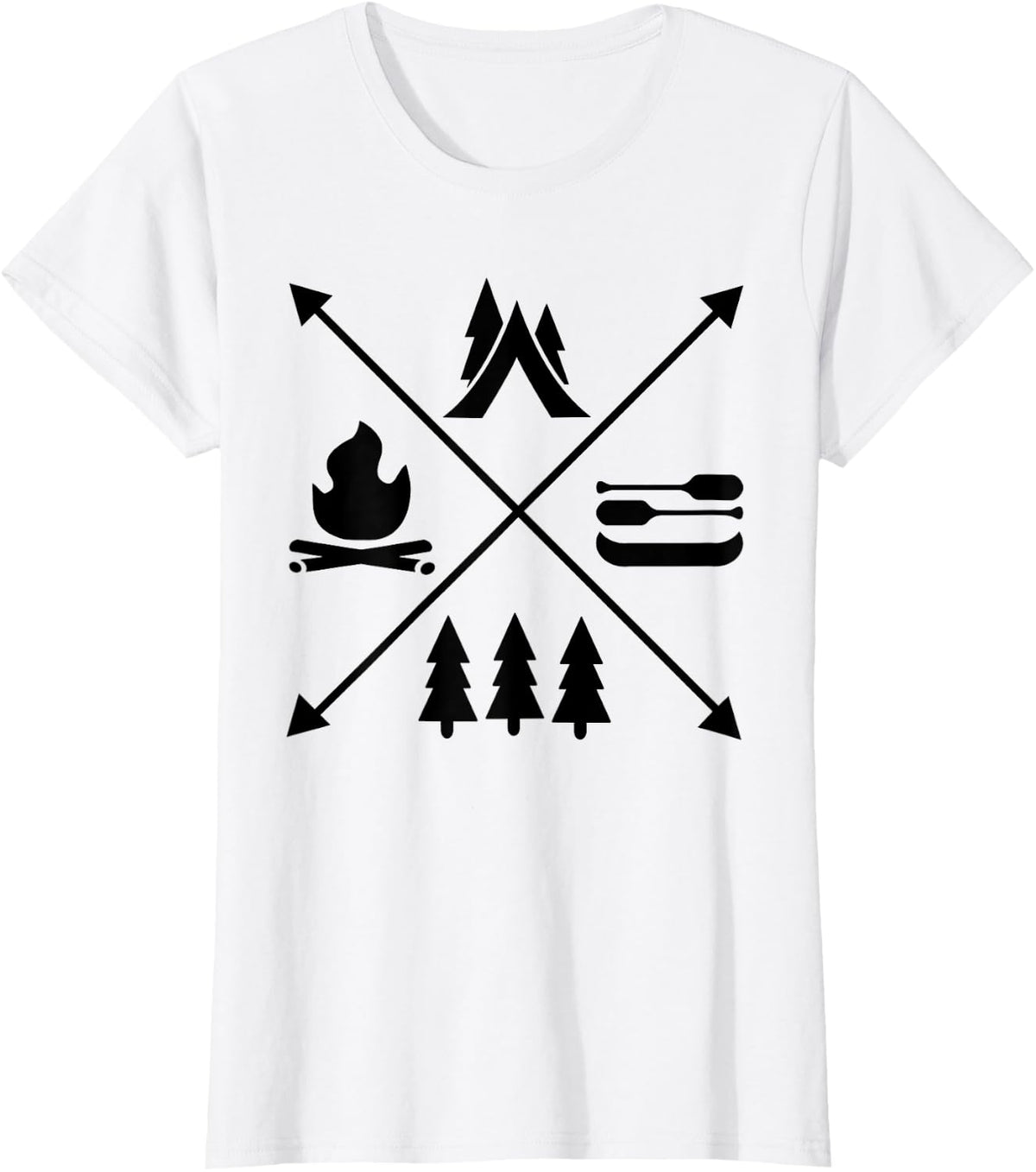 Kayak and Tent T-Shirt - White